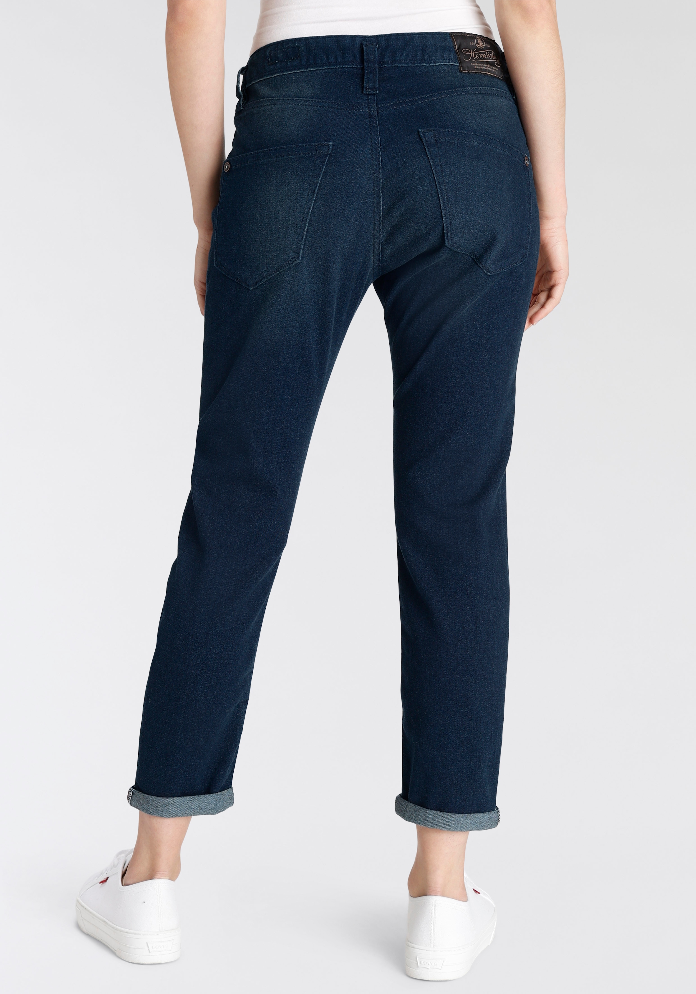 Herrlicher Gerade Jeans »Shyra Cropped Denim Smooth«, Im Boyfriend Style, Abriebeffekte, Vintage