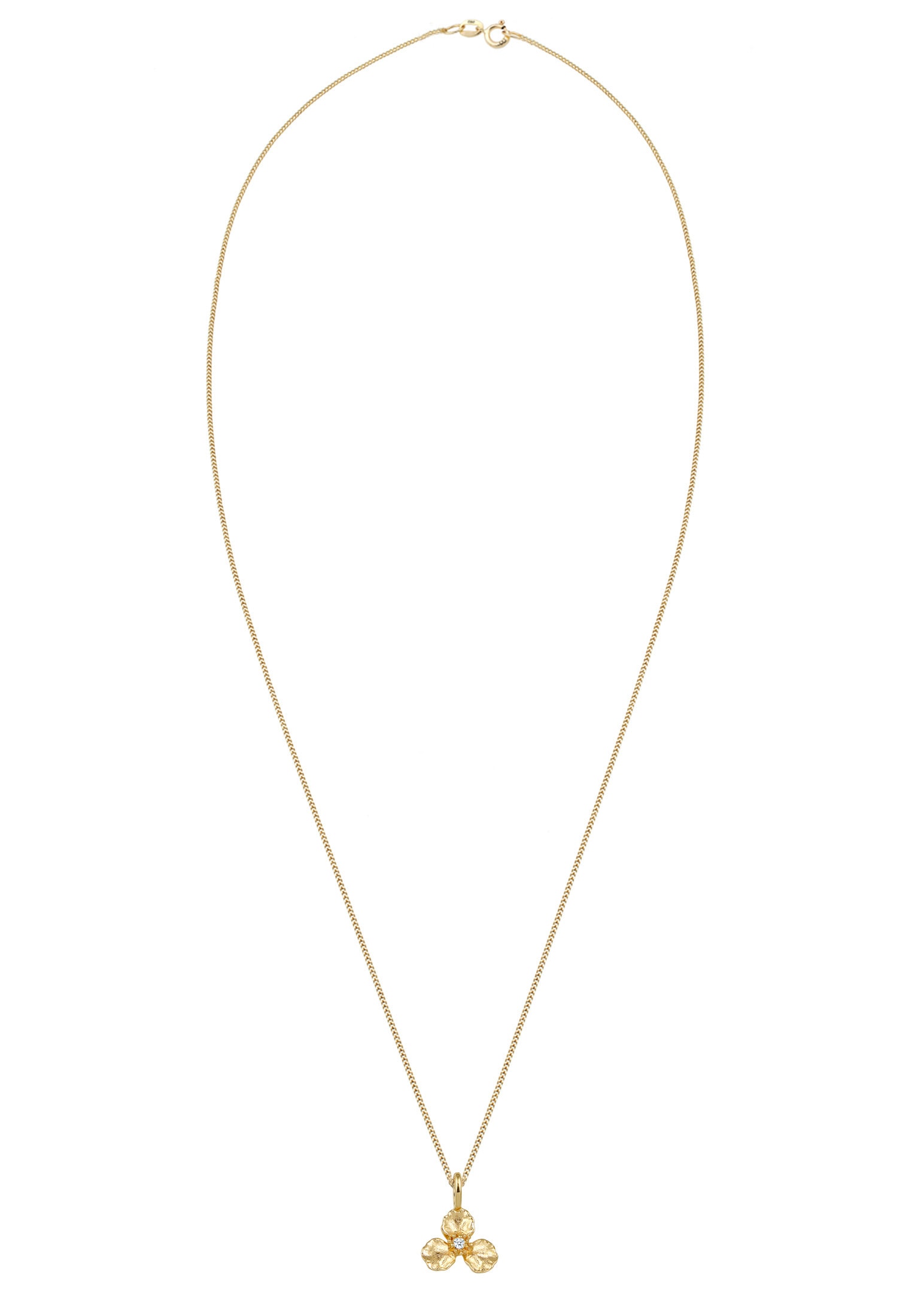 Elli DIAMONDS Collierkettchen »Blume Diamant Weiß Brillantschliff (0.015 ct) 585 Gelbgold«