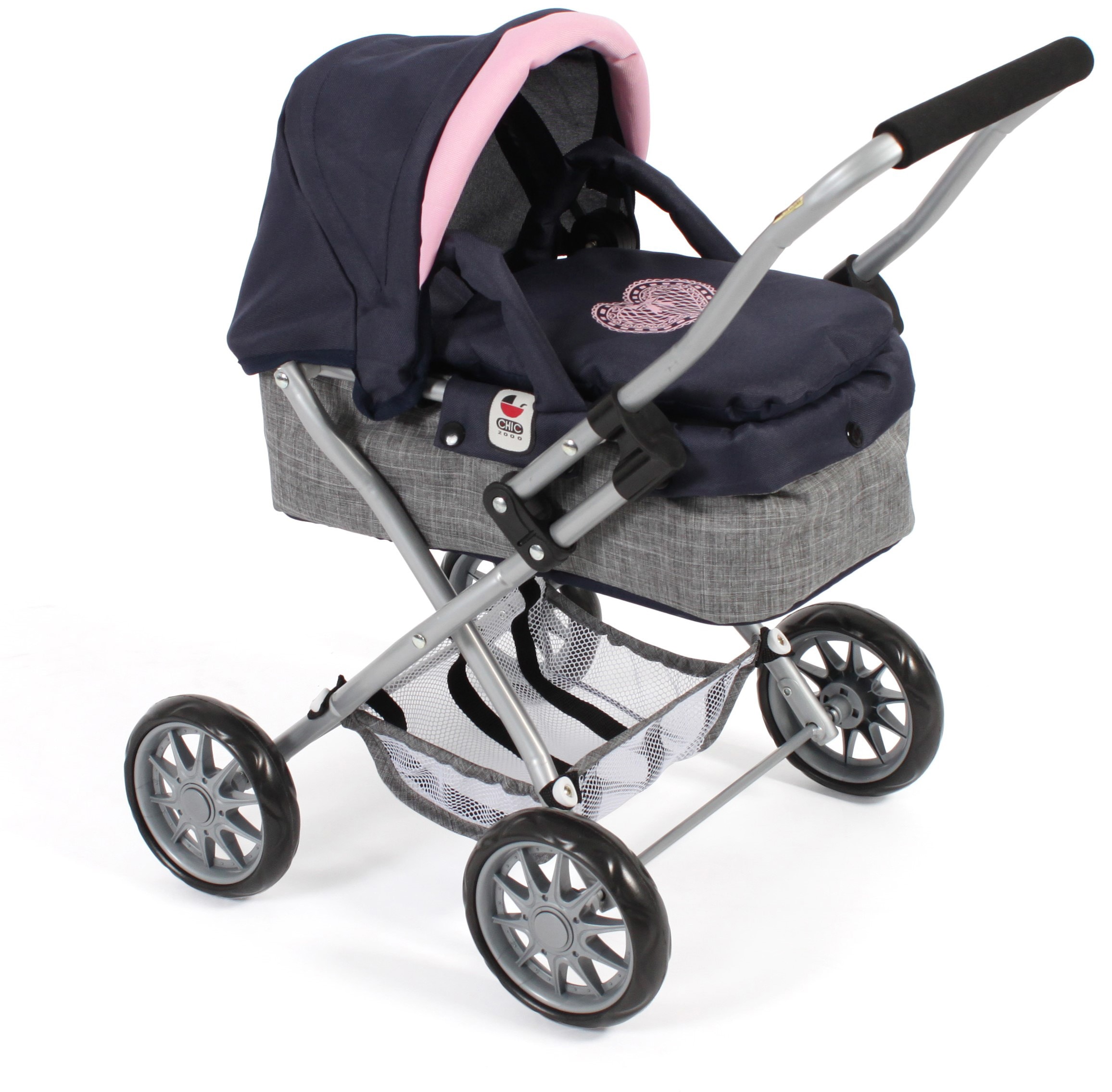 Puppenwagen »Smarty Grau-Navy«, mit herausnehmbarer Tragetasche