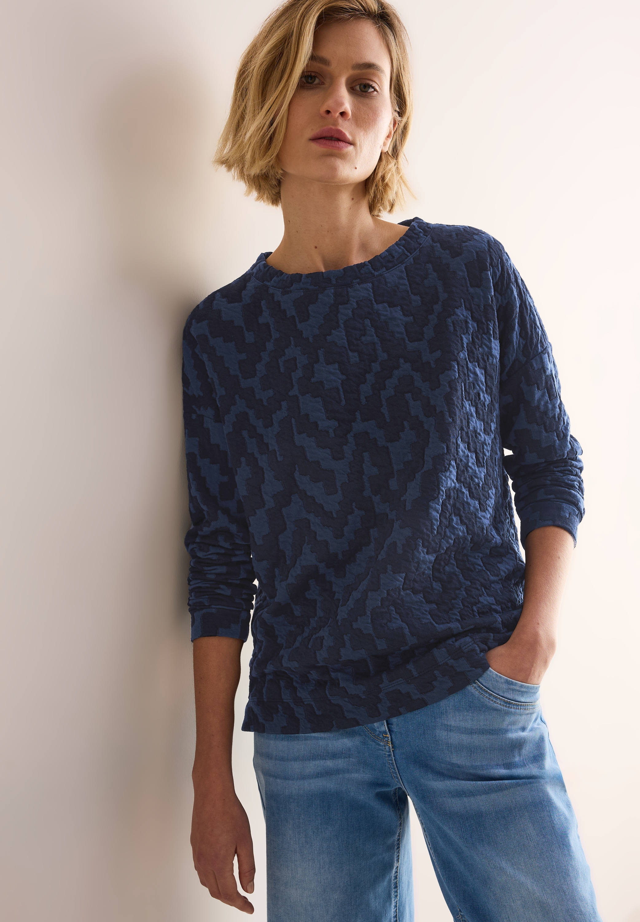 Jacquardpullover, mit Jaquard Struktur