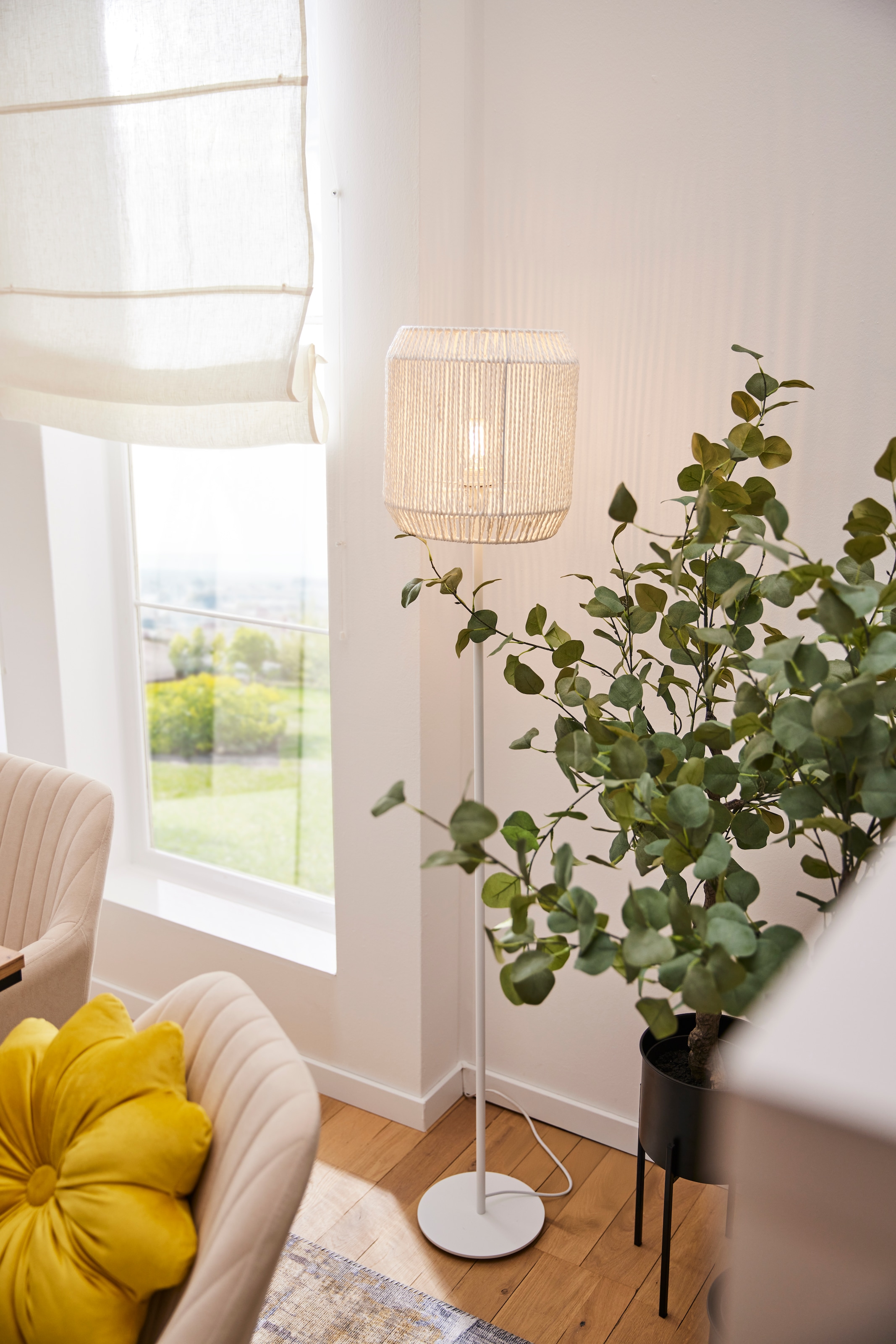 Paco Home Stehlampe »Pedro«, 1 flammig, Leuchtmittel E27 | ohne Leuchtmittel, moderne LED Lampe in Boho Optik, Wohnzimmer, Schlafzimmer, Fassung E27