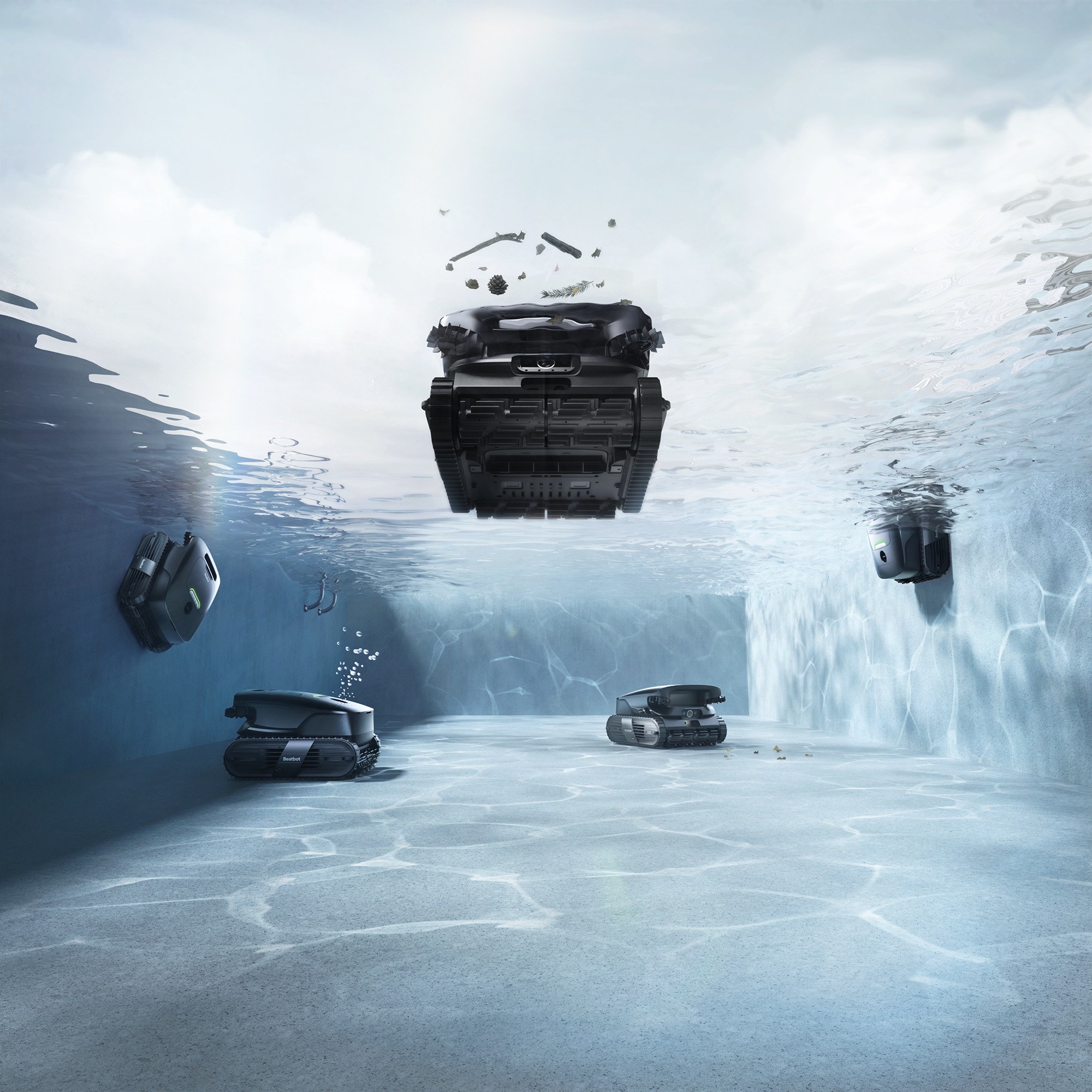 Beatbot Poolbodensauger »AquaSense X« AstroRinse™-Station reinigt den Filter in nur 3 Minuten