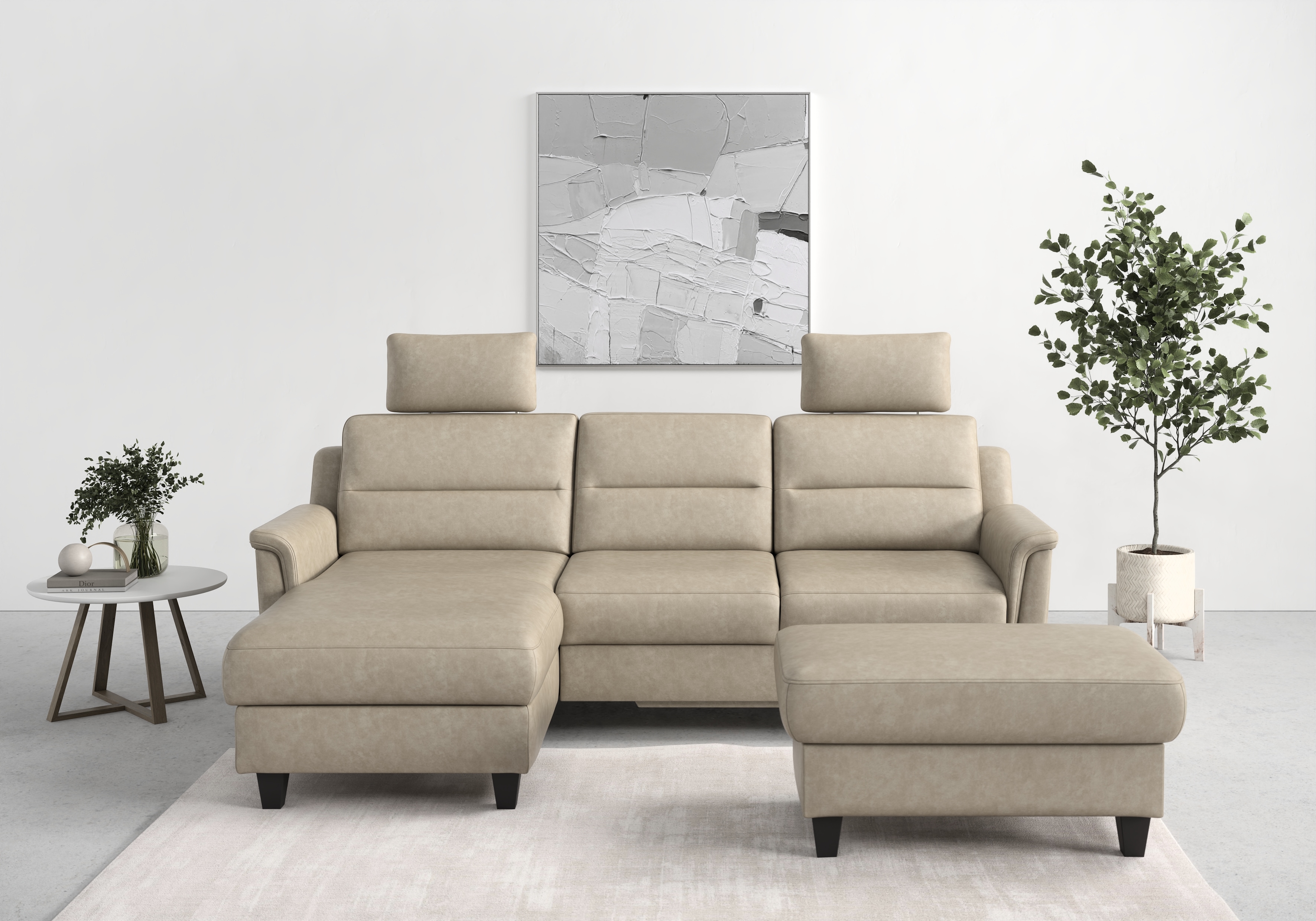 sit&more Ecksofa "Farö L-Form" inklusive Federkern, wahlweise mit Schlaffunktion und Bettkasten