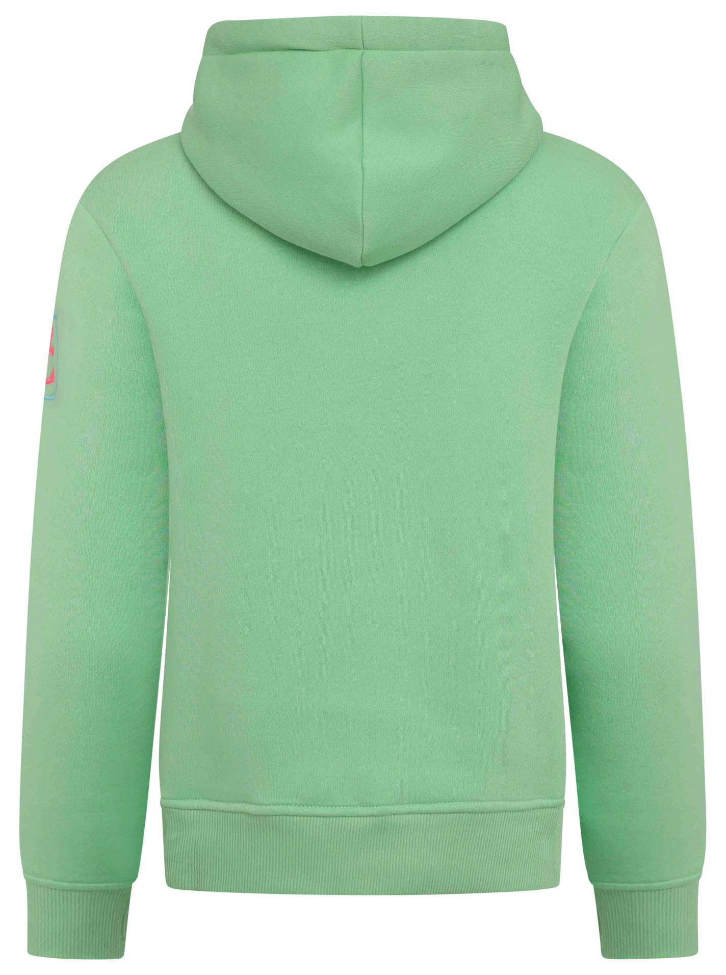 Zwillingsherz Sweatshirt, mit aufgesticktem „Moin“-Schriftzug in Neonfarben