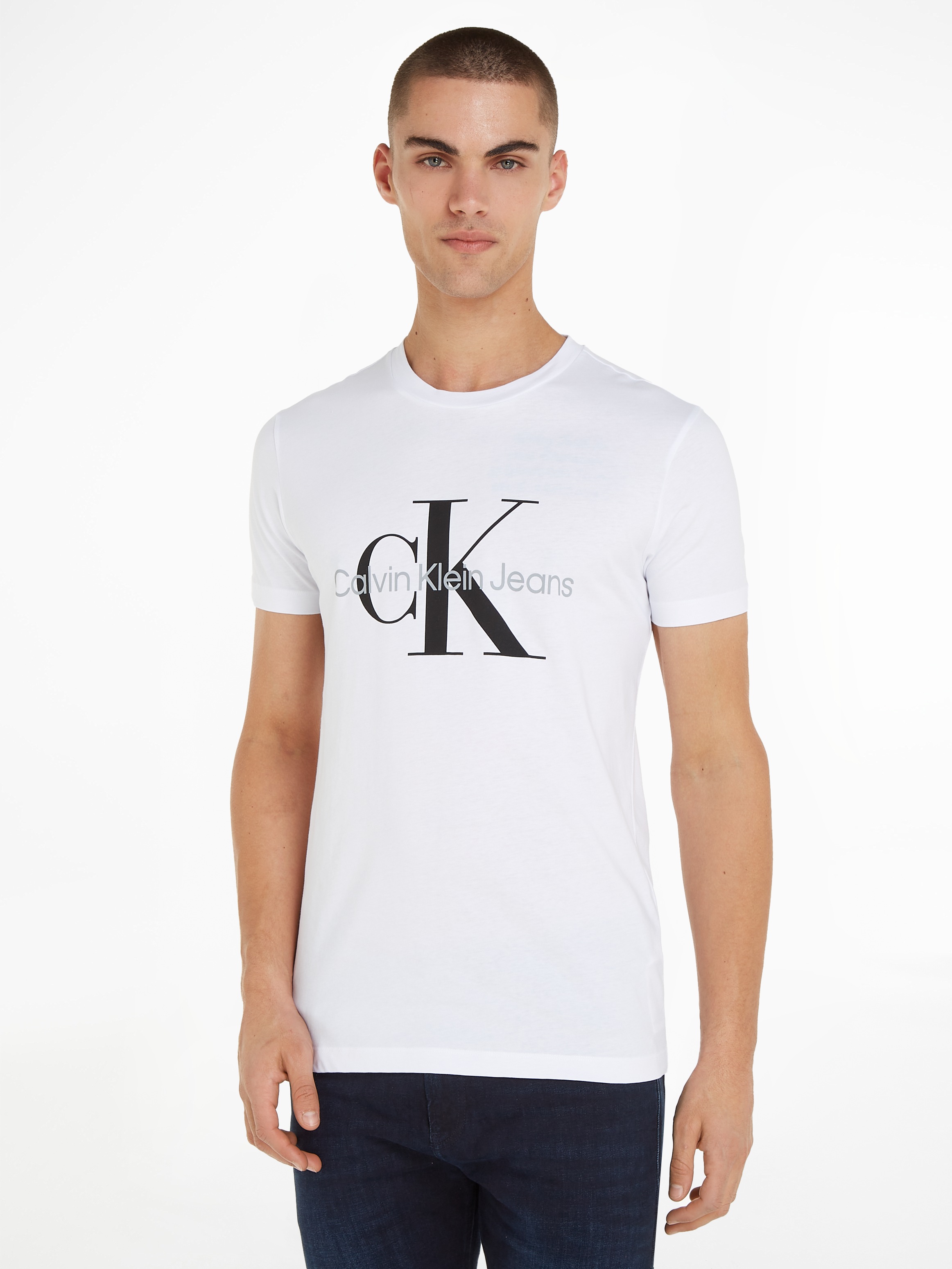Calvin Klein Jeans T-Shirt "ICONIC MONOGRAM SLIM TEE" mit großem CK-Print günstig online kaufen