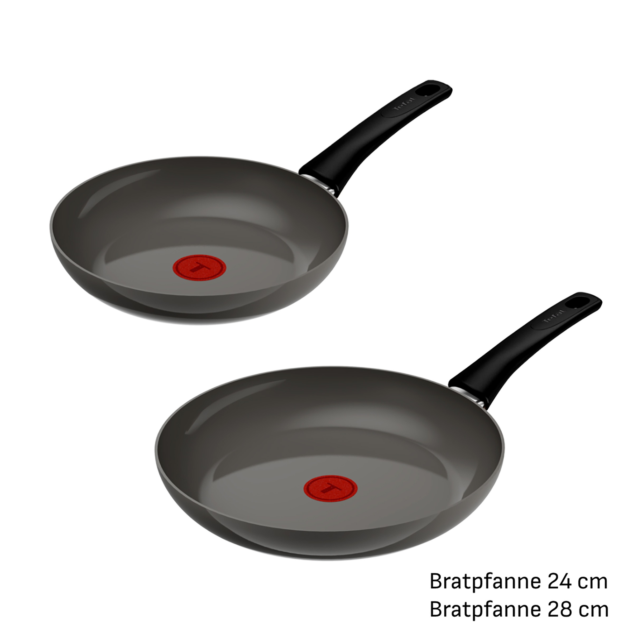 Tefal Pfannen-Set »Renewal« Aluminium Set, 2 tlg. Keramikbeschichtung, 100% recycelter Aluminiumkörper, Thermo-Signal