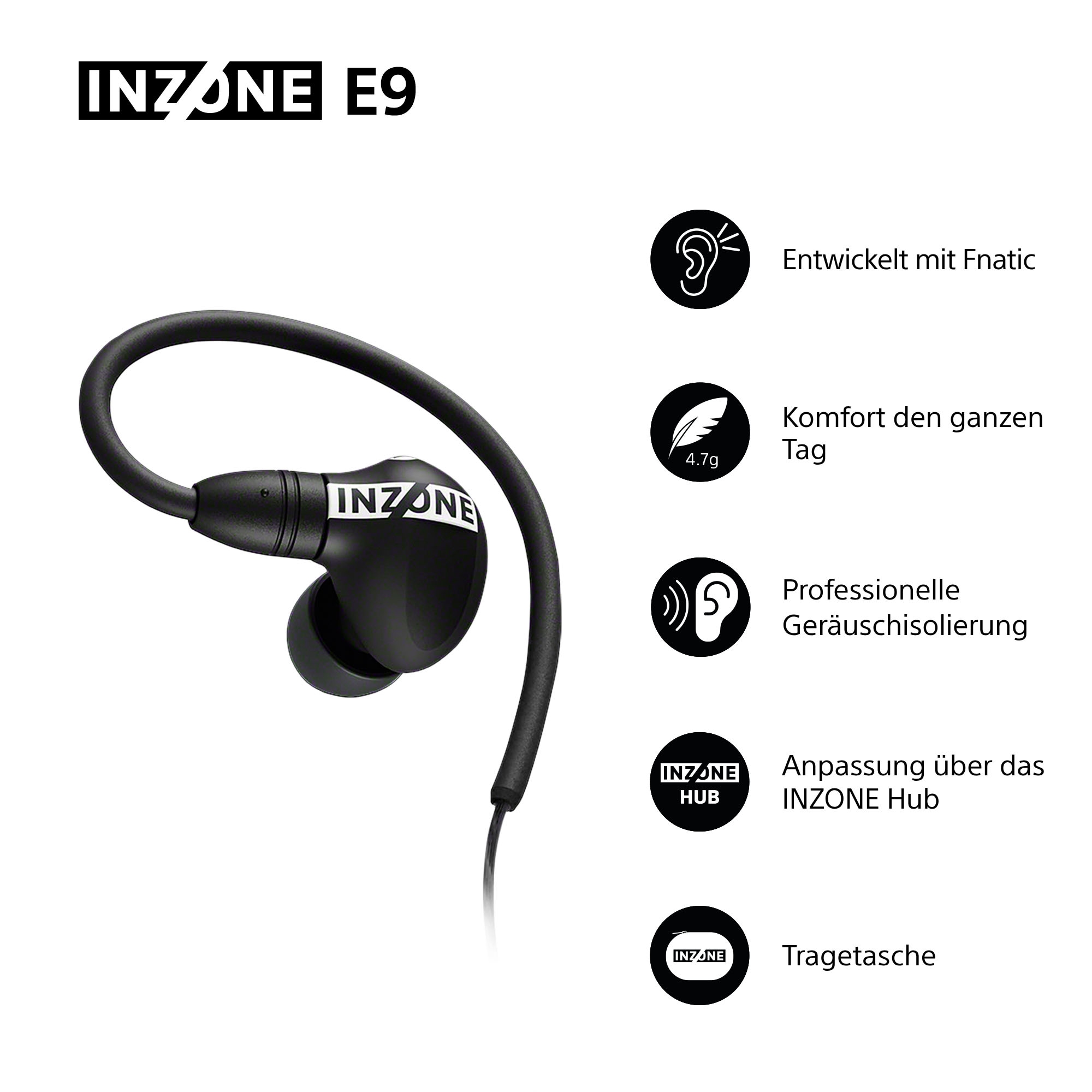 Sony Gaming-Headset »INZONE E9«, Geräuschisolierung