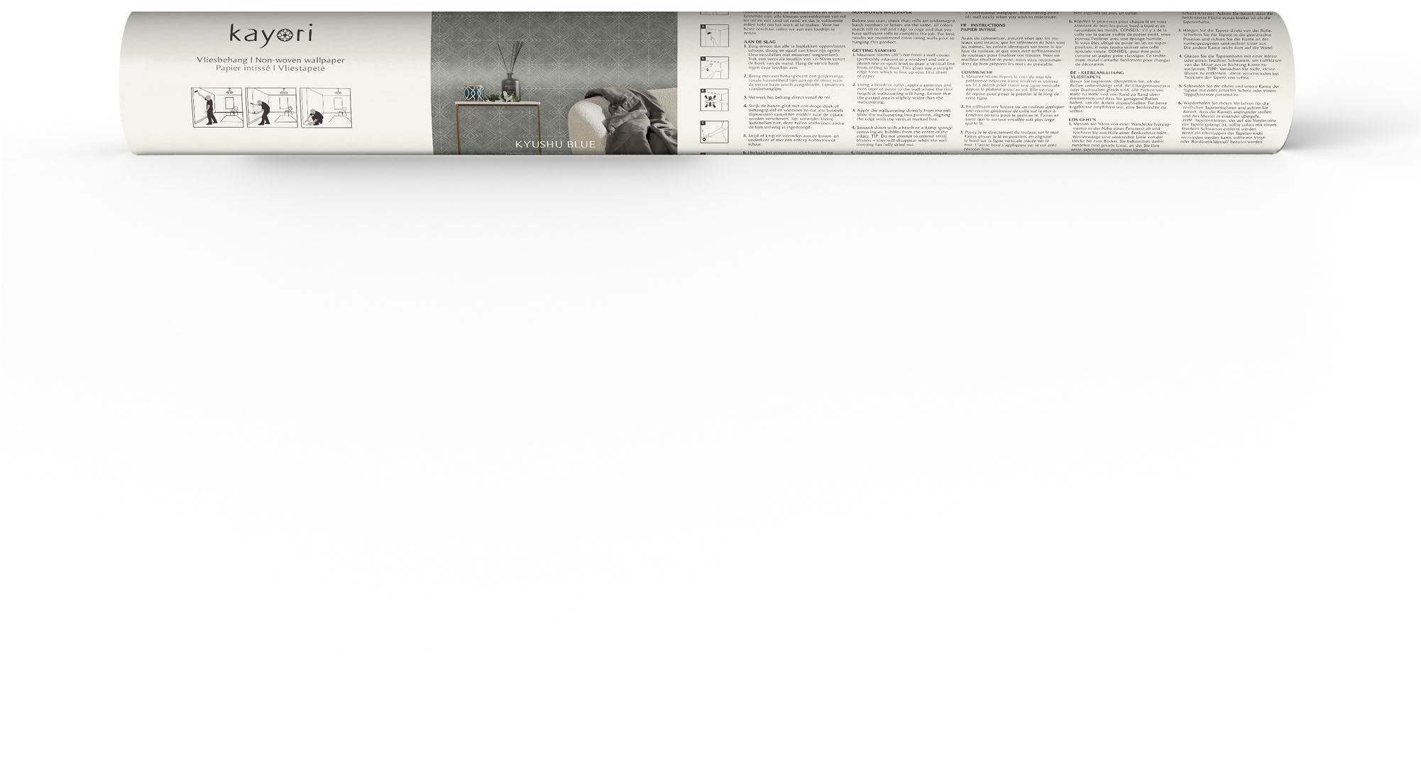 kayori Vliestapete »Kyushu« kariert glatt 10mx52cm (ca. 5m2)