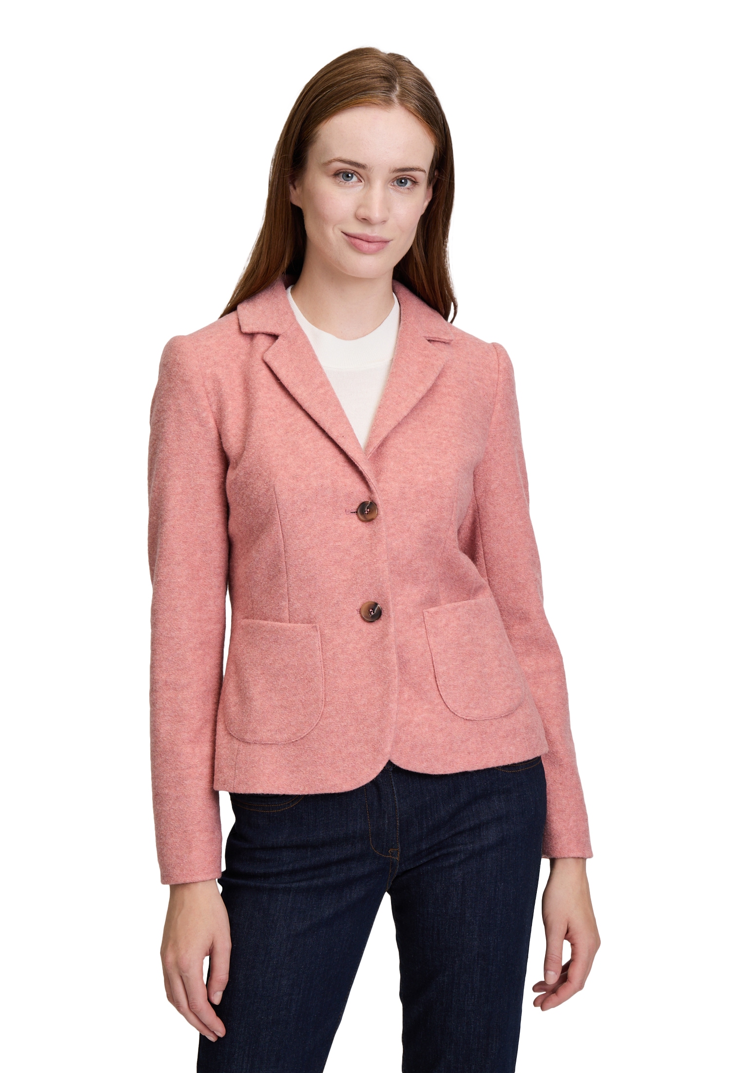 Betty Barclay Kurzblazer "Betty Barclay Wollblazer mit aufgesetzten Taschen", Material