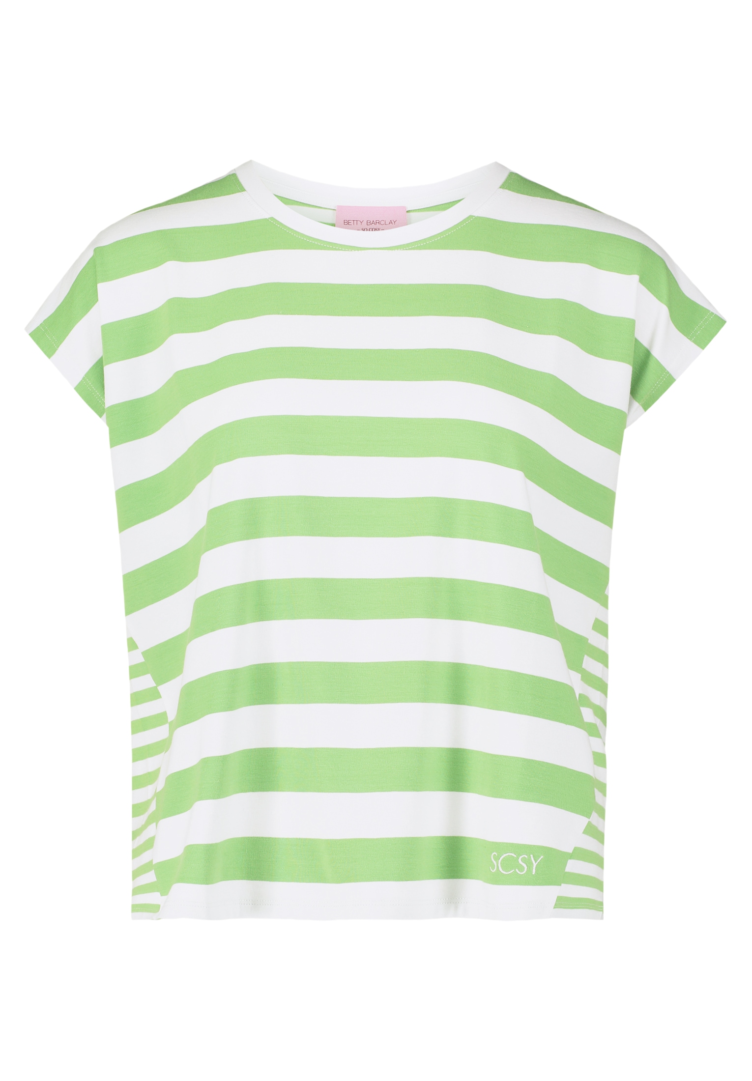 Betty Barclay Kurzarmshirt »Betty Barclay Basic Shirt mit Streifen«, (1 tlg.), Materialmix
