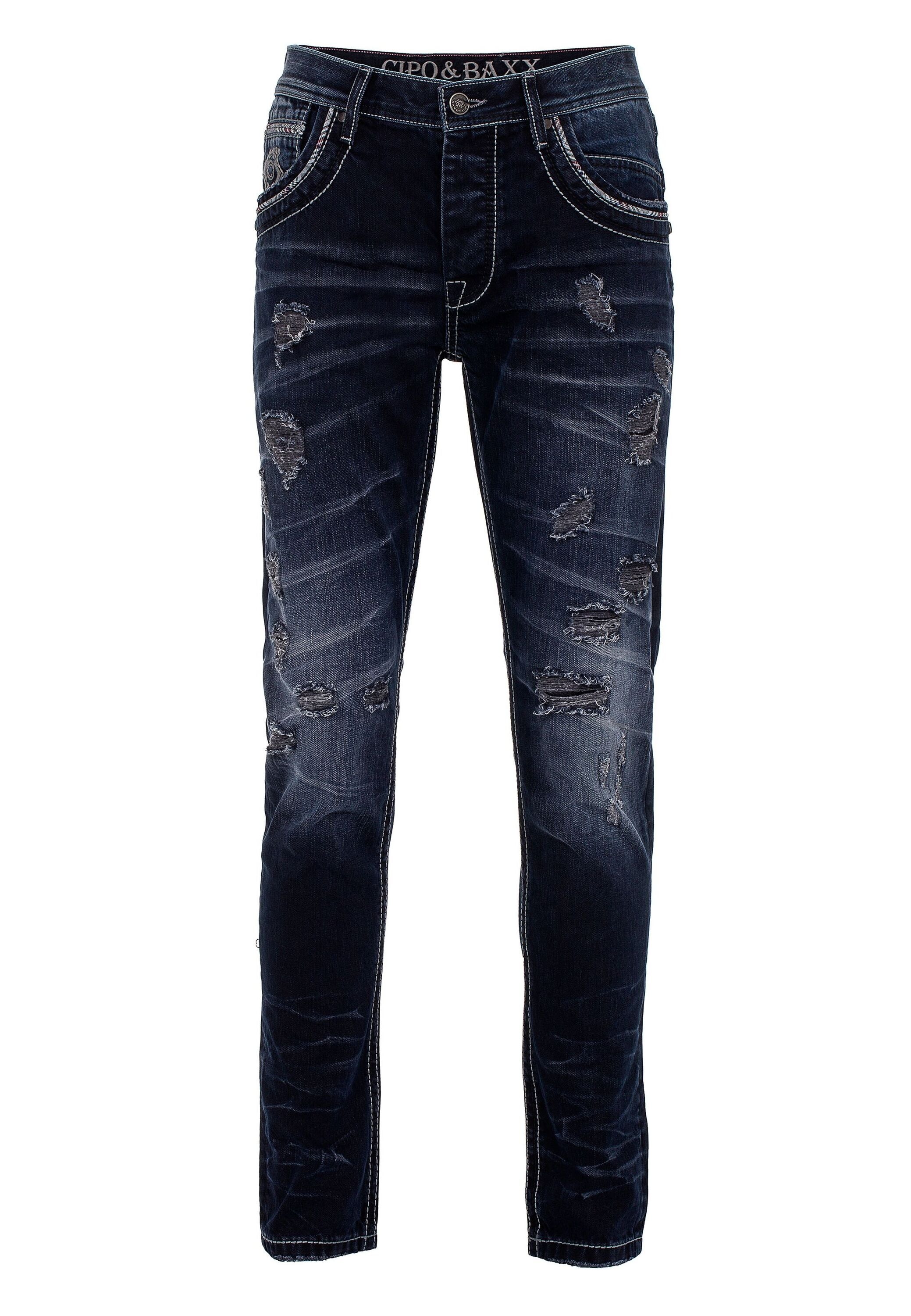 Cipo & Baxx Regular-fit-Jeans »Jeans«, mit lässigen Destroyed-Elementen, CD539