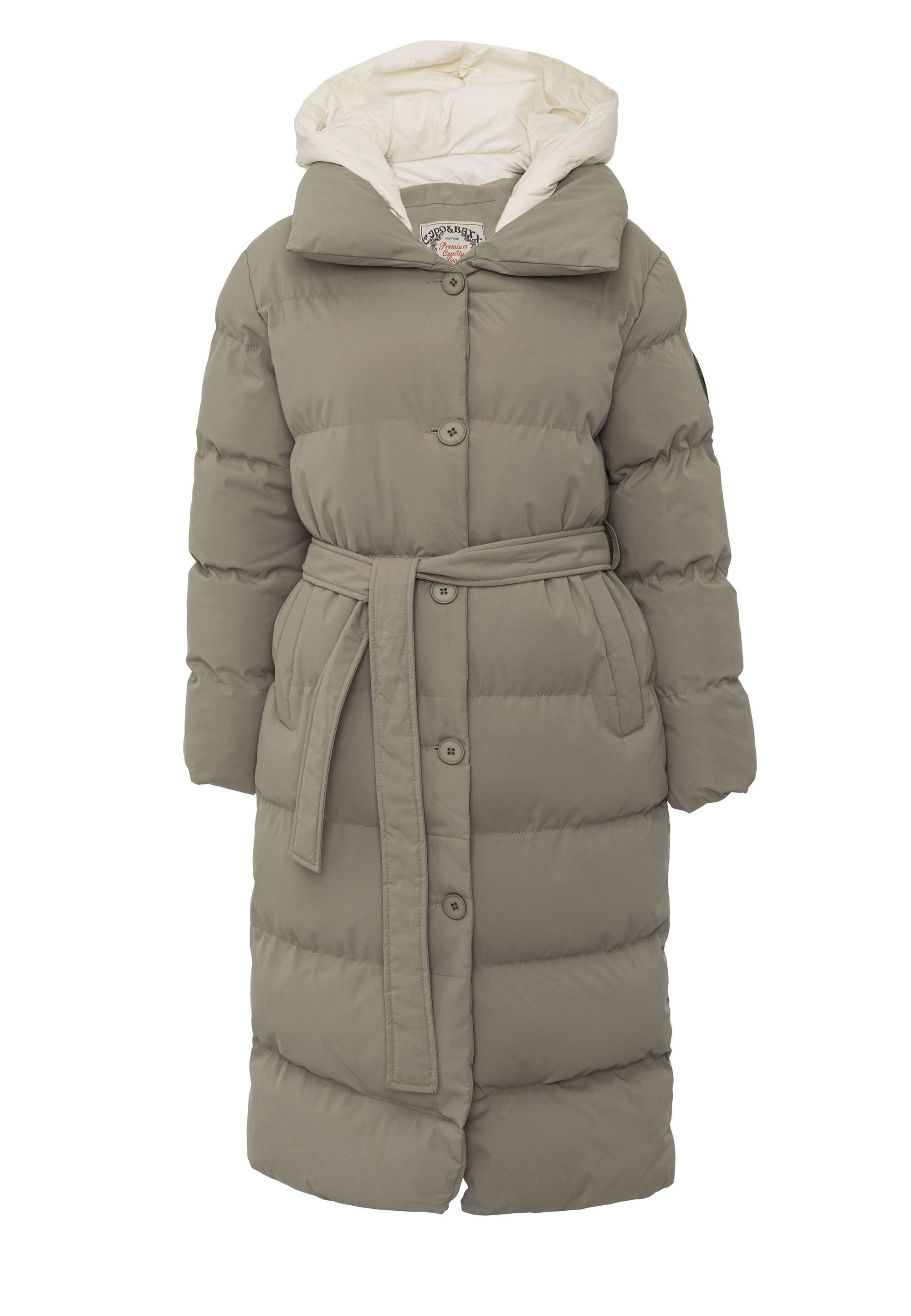 Cipo & Baxx Wintermantel "Cipo & Baxx Winterjacke WM145" mit Gürtel und Kapuze