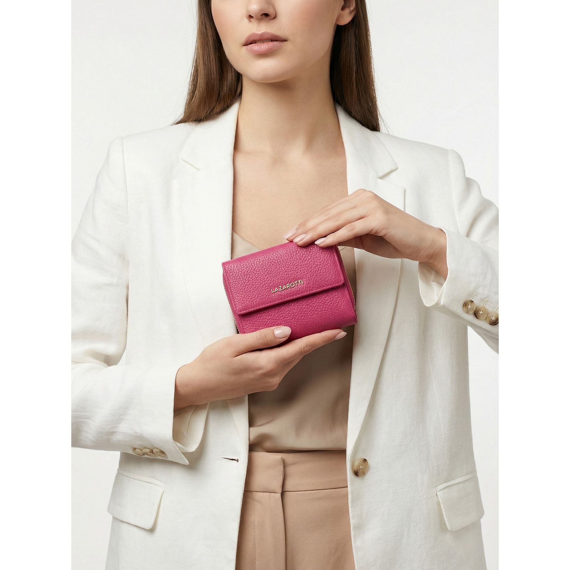Lazarotti Geldbörse »Bologna Leather Zip-Around Geldbörse Leder 12 cm«