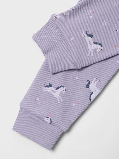Thumbnail - Name It Schlafanzug "NMFNIGHTSET LAVENDER UNICORN RIB NOOS", (Set, 2 tlg.)