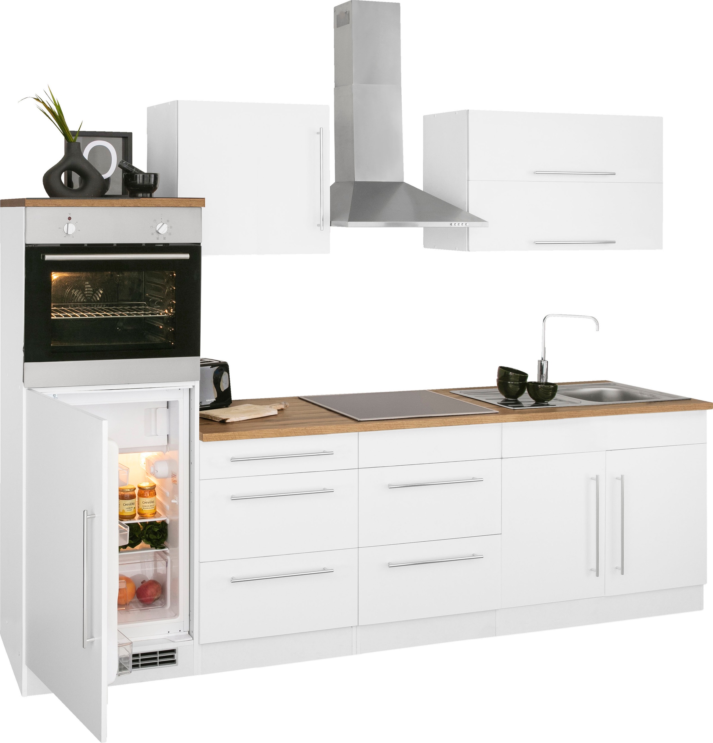 HELD MÖBEL Küchenzeile »Samos«, mit E-Geräten, Breite 270 cm bestellen |  BAUR | L-Küchen
