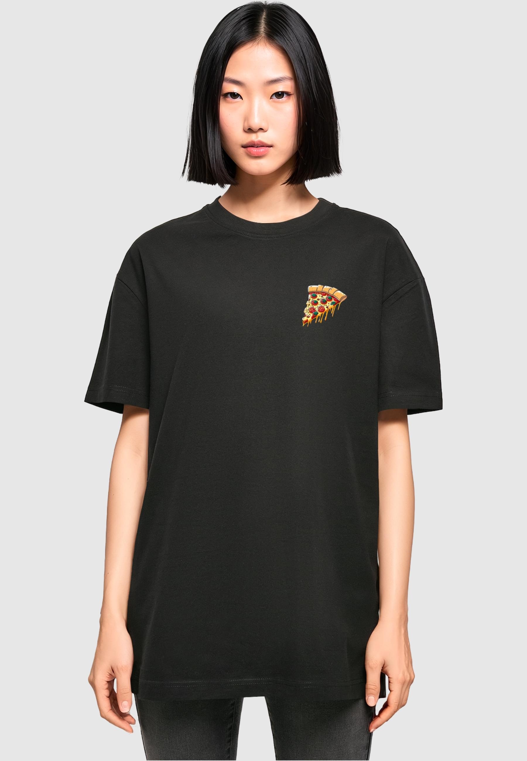 Merchcode T-Shirt »Merchcode Damen Ladies Pizza Comic Boyfriend Tee«, (1 tlg.)
