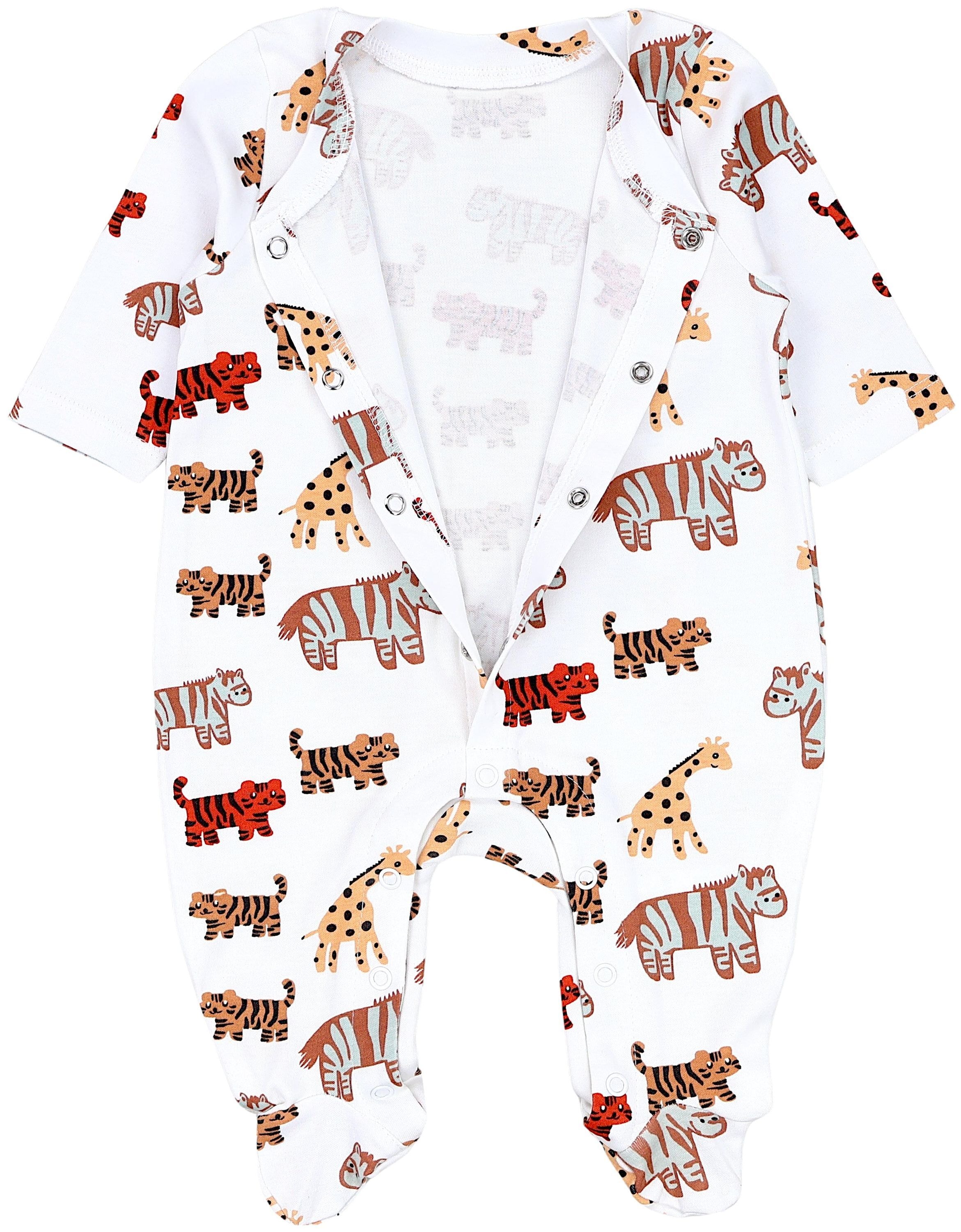 TupTam Strampler »Schlafstrampler Baby Jungen Schlafstrampler mit Fuß 3er Pack«