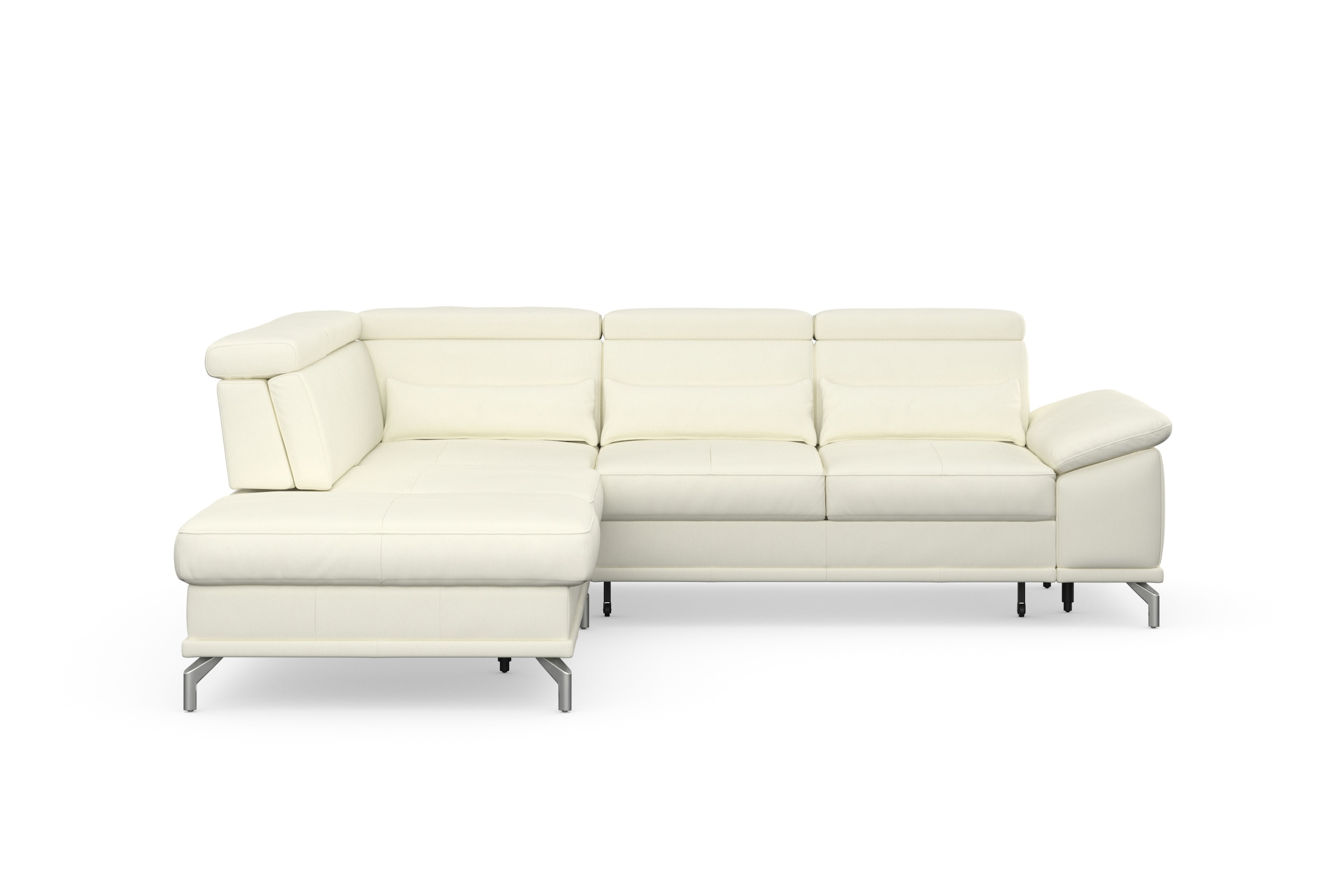 sit&more Ecksofa »Cabrio L-Form, mit Sitztiefenverstellung, Arm- und Kopfteilverstellung«, 3 Nierenkissen, Federkern, optional Bettfunktion und Stauraum