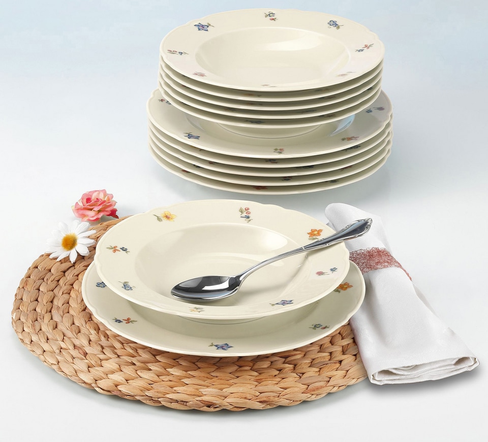 Seltmann Weiden Tafelservice »Teller Set, Geschirr-Set Marieluise«, (Set, 12 tlg.), Made in Germany, 12 Teile, für 6 Personen