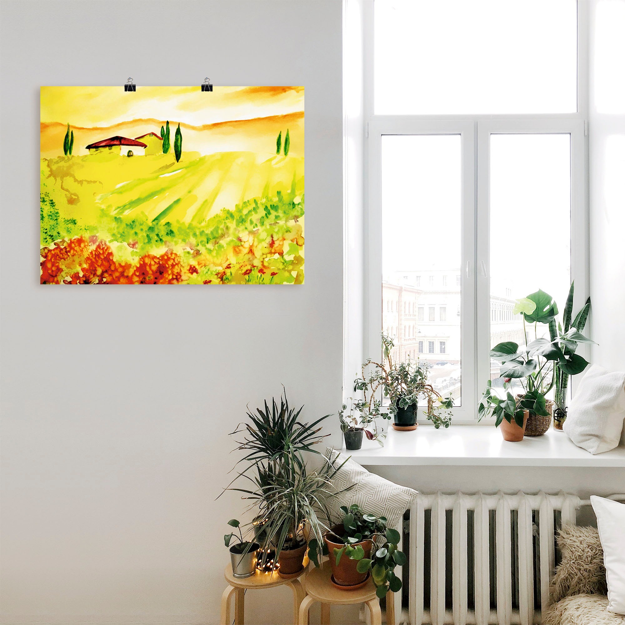 Artland Wandbild "Licht der Toskana", Felder, (1 St.), als Leinwandbild, Po günstig online kaufen