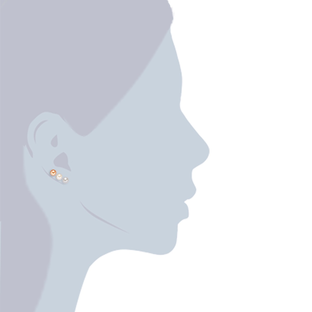 Valero Pearls A1052 Stud Earrings Set Apricot 6.5mm 2