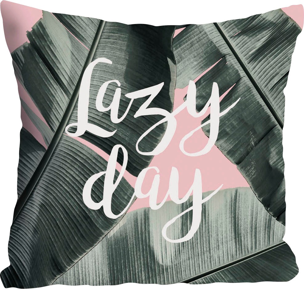 queence Dekokissen "Lazy Day" Kissenhülle,Lazy Day,Federn,Ruhig,Entspannt,G günstig online kaufen