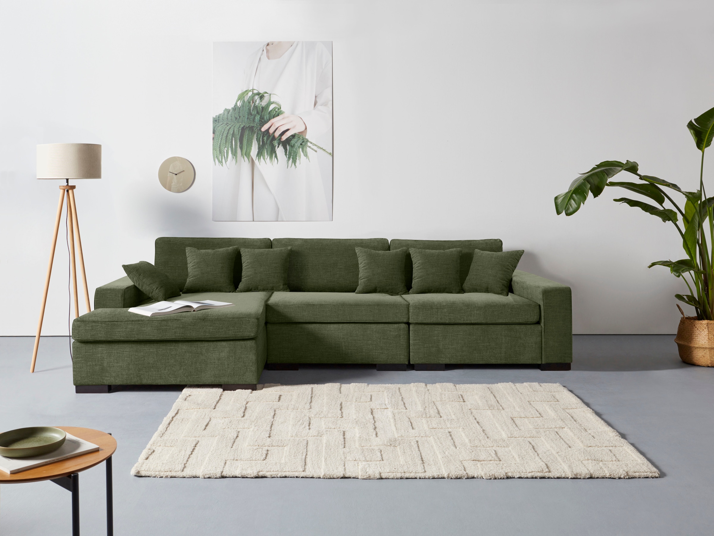 Guido Maria Kretschmer Home&Living Ottomane »Skara L-Form«, Lounge-Sofa mit Federkernpolsterung, in vielen Bezugsvarianten
