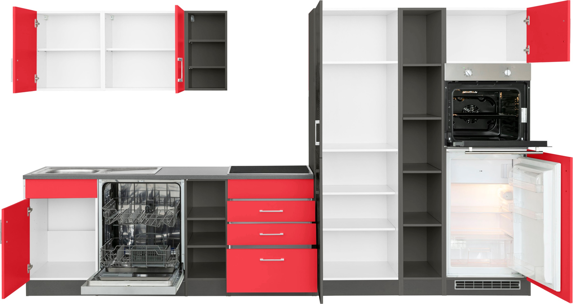 Thumbnail - KOCHSTATION Küchenzeile "KS-Paris – Küchen mit einzigartigen Fotomotiven auf den Fronten" Breite 350 cm, wahlweise mit E...