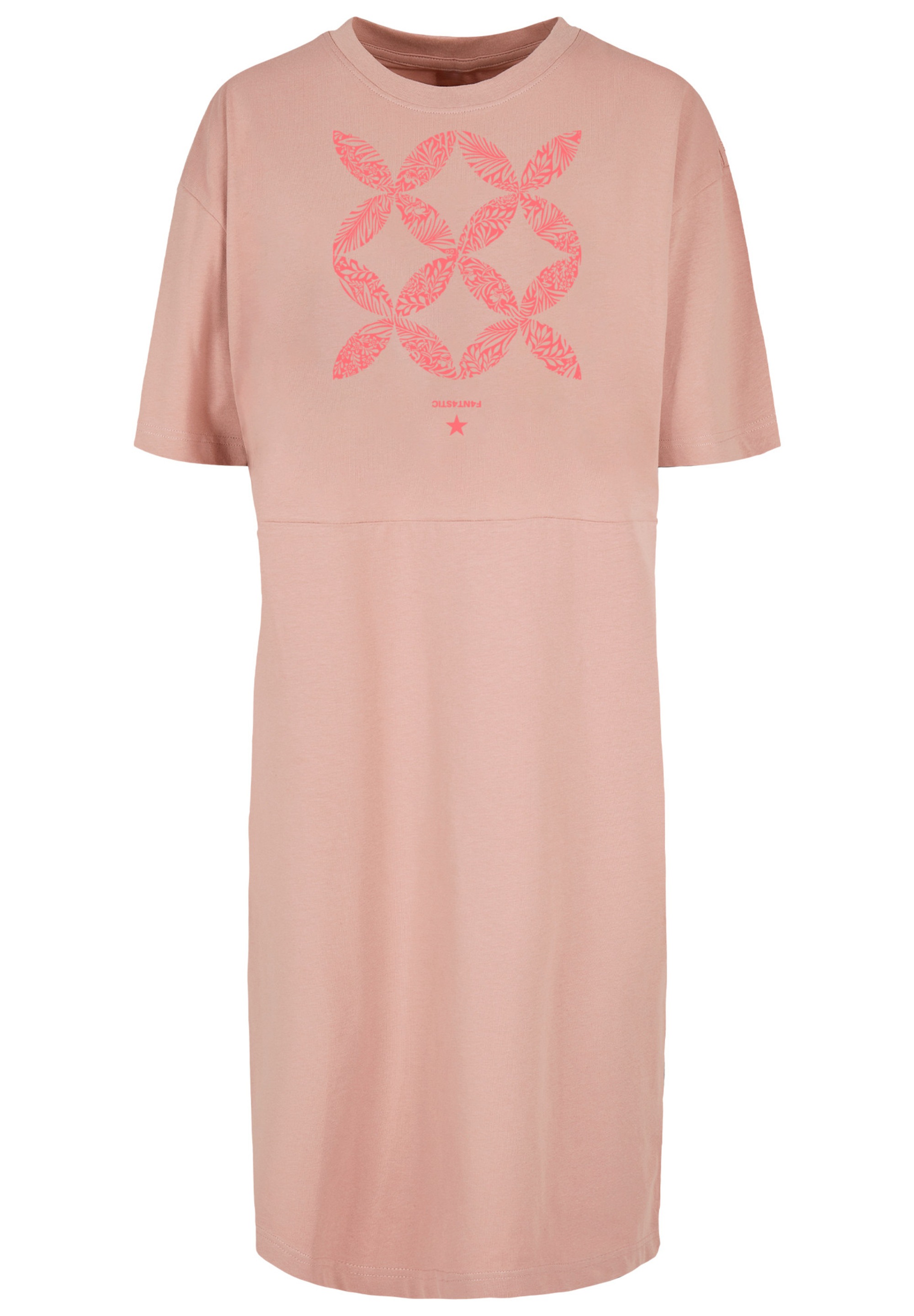 F4NT4STIC Shirtkleid "Blumenmuster Coral" Ohne Taschen Print günstig online kaufen