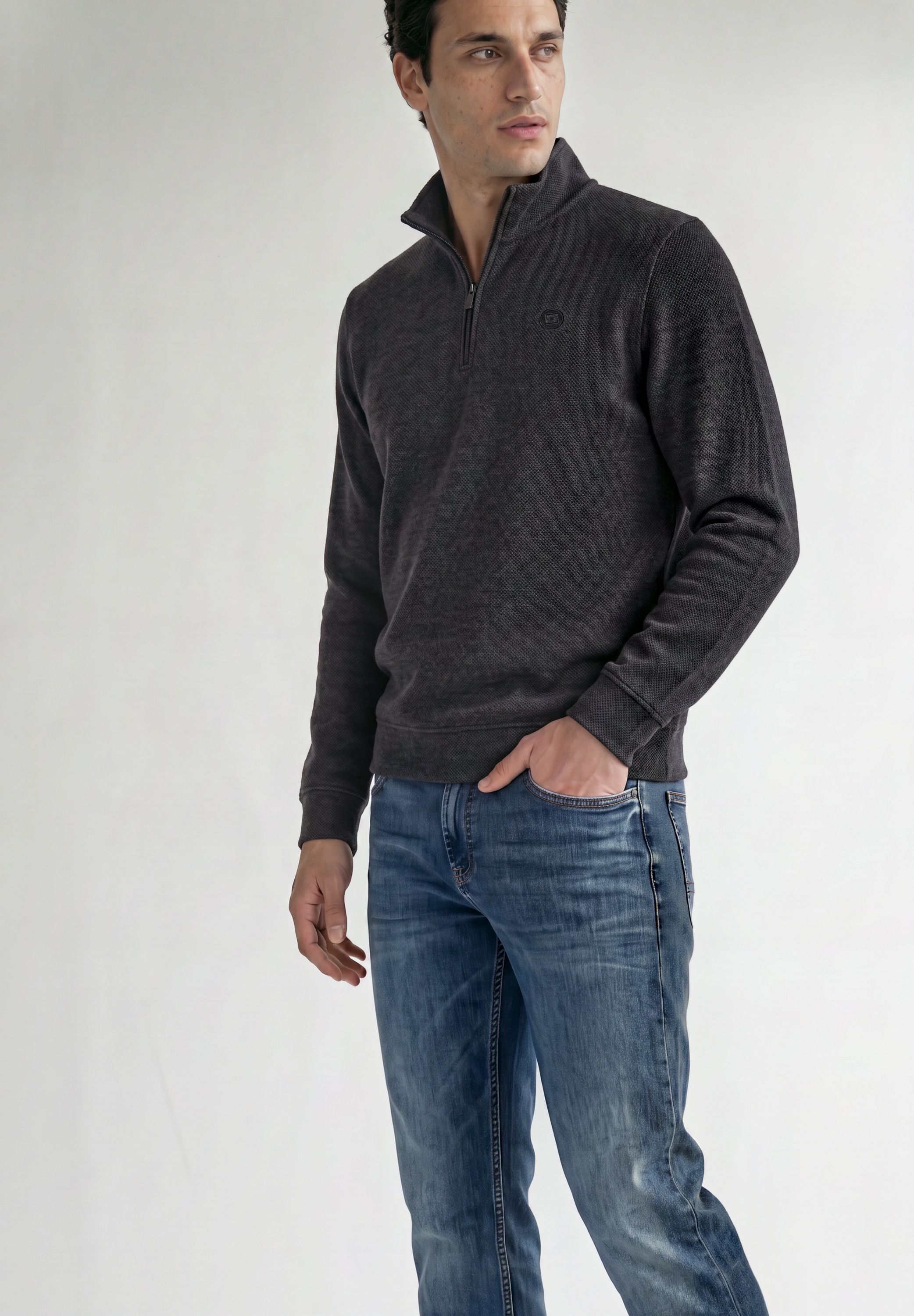 STREET ONE MEN Sweatshirt , mit Stehkragen
