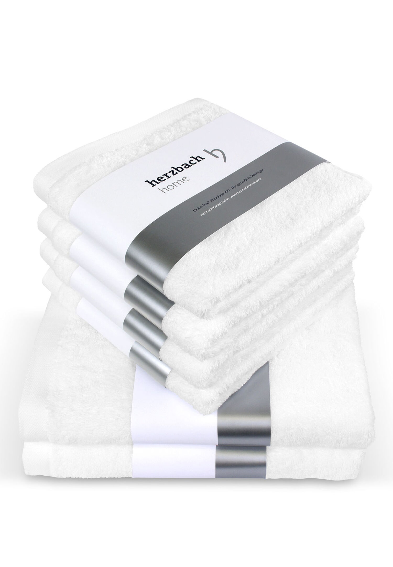 herzbach home Handtuch Set "Pura" 6 Jersey 6er Set, 550g/m², Premium-Qualität, 100% Baumwolle, einfarbig