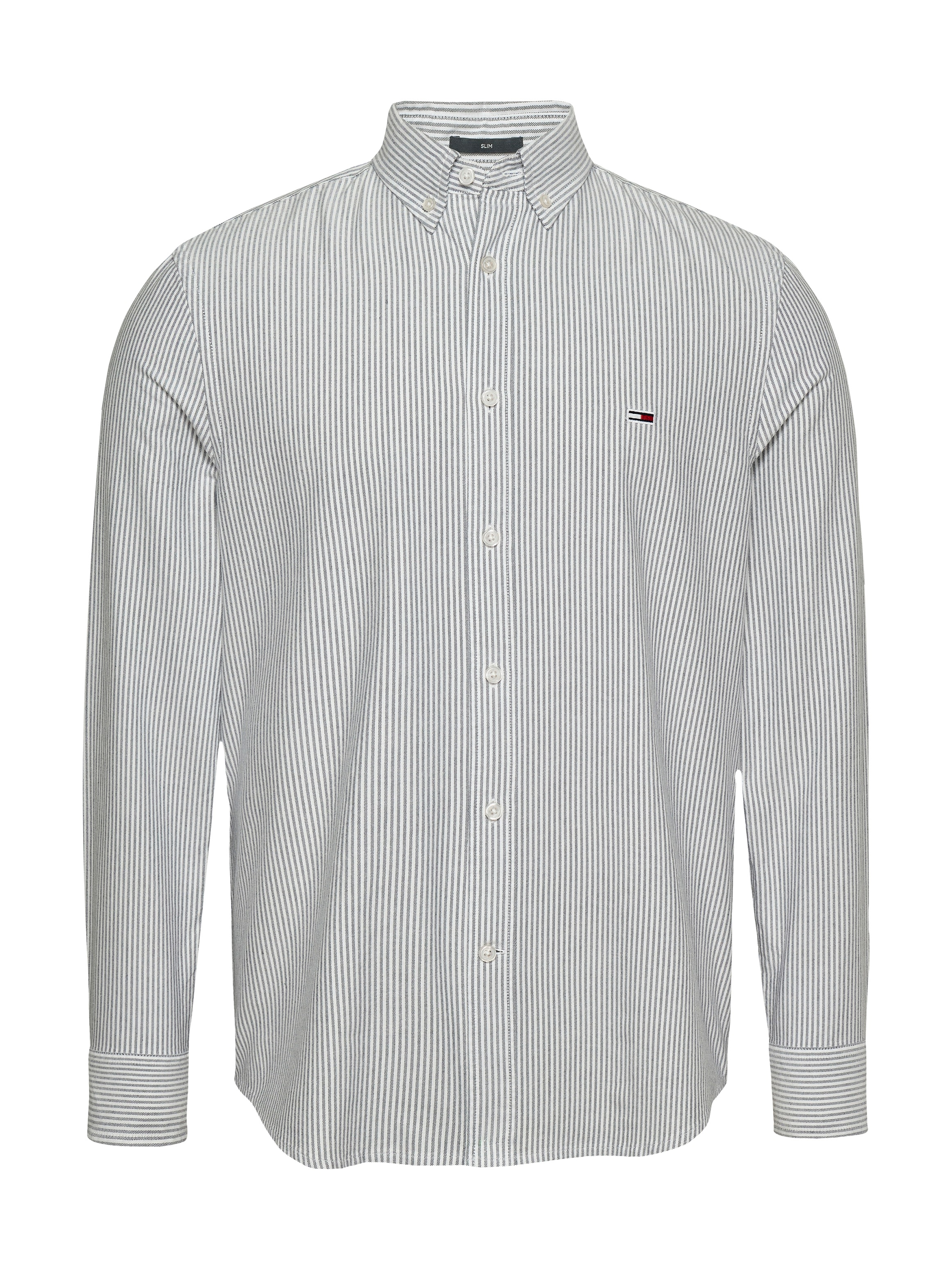 Tommy Jeans Langarmhemd »TJM SLIM STRIPE OXFORD SHIRT EXT«, Mit Button-Down-Kragen