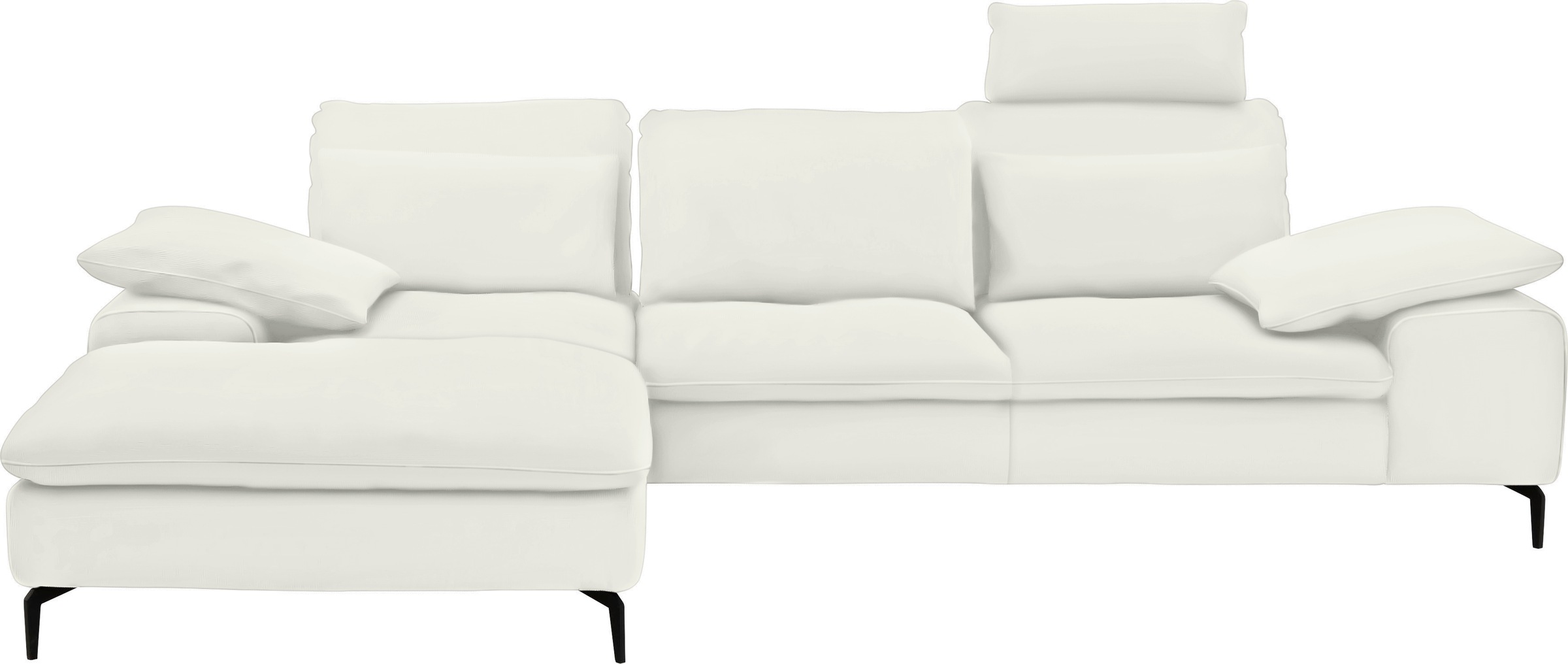 W.SCHILLIG Ecksofa »valentinoo, Designsofa, bequem, elegant und zeitlos, L-Form«, (Set), inklusive Hocker, mit Sitztiefenverstellung, Breite 299 cm