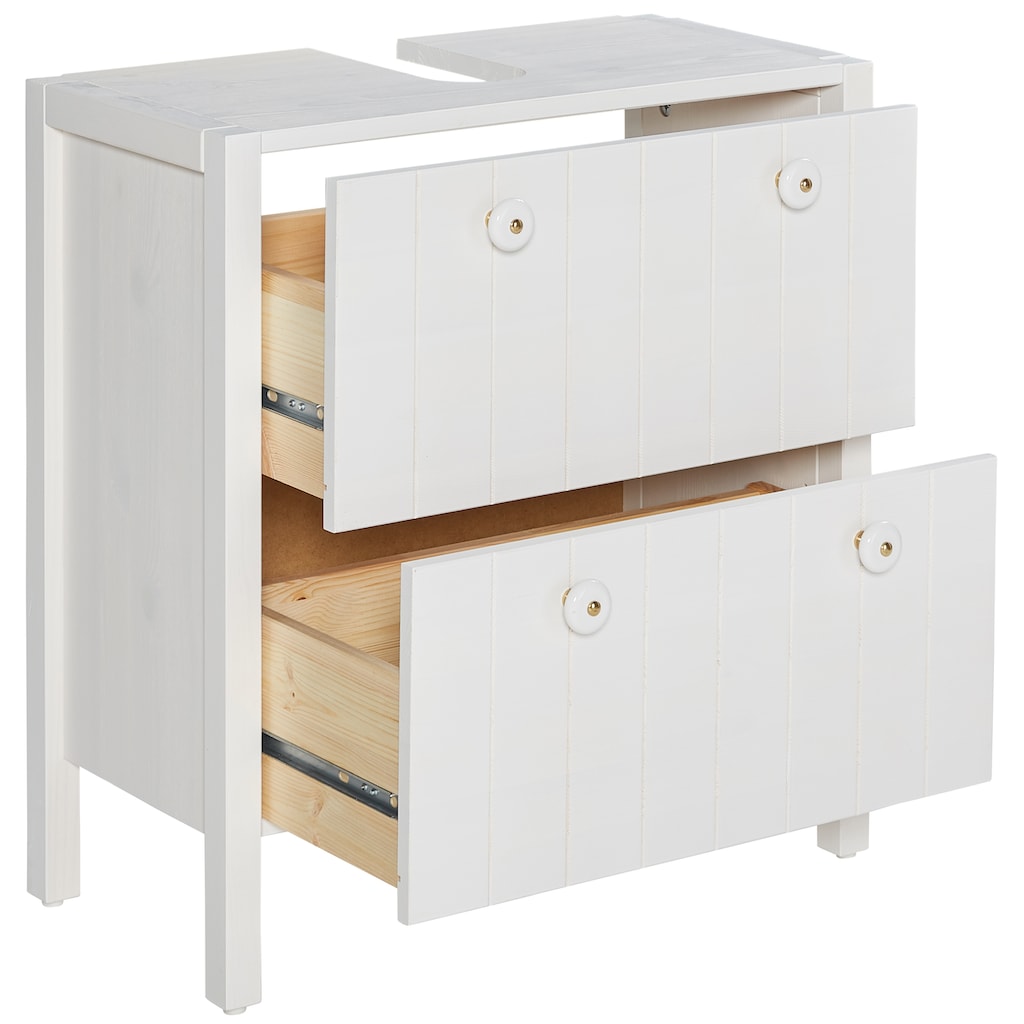 Home affaire Waschbeckenunterschrank »Tina«, Badmöbel, Schrank, Breite 60 cm, Massivholz