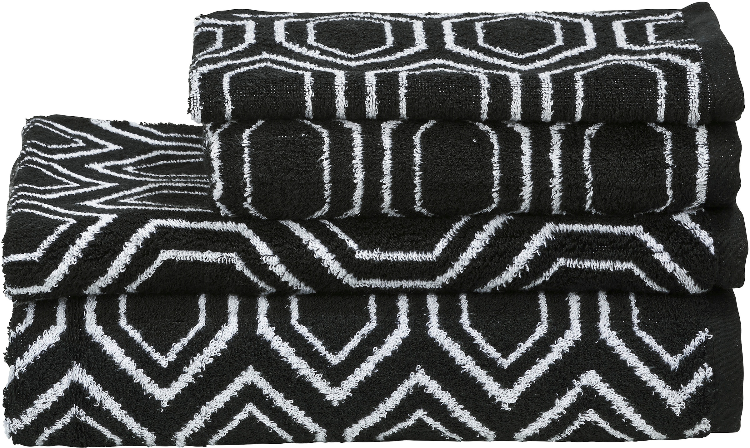 done. Handtuch Set "DAILY SHAPES" 4 Stk. Jacquard-Walkfrottier günstig online kaufen