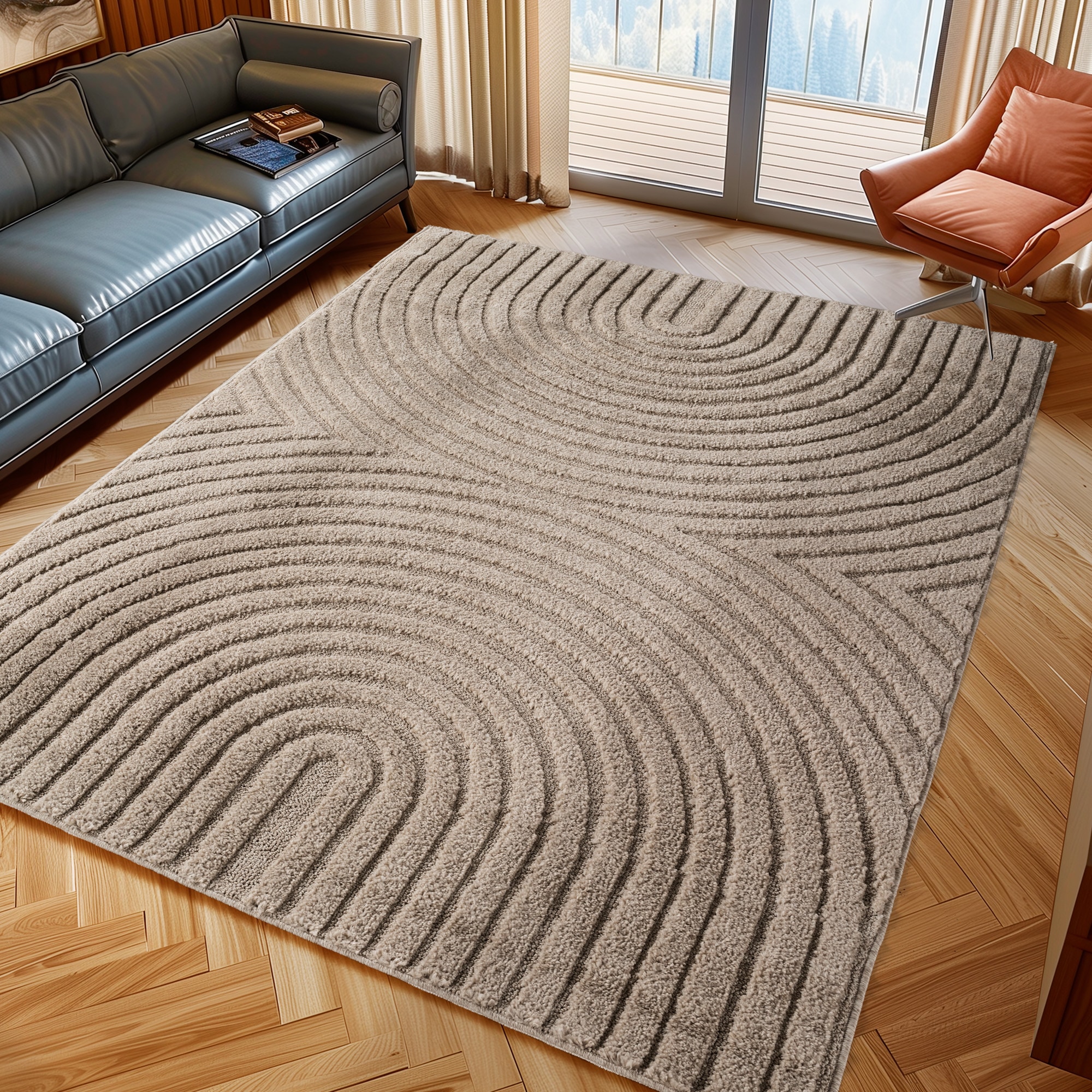 Ayyildiz Teppiche Teppich "ART 1122, auch als Läufer und in Rund erhältlich" rechteckig 8 mm Höhe Boho Design, 3D Optik, Struktur Hoch Tief, skandinavisch, Wohnzimmer