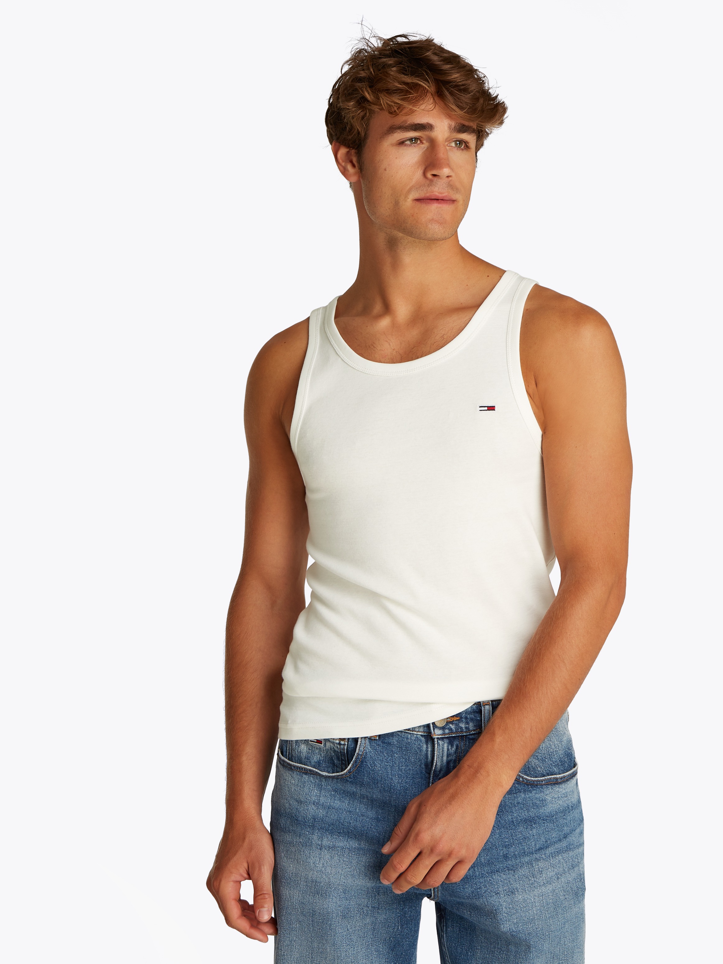 Thumbnail - Tommy Jeans Tanktop "TJM XSLIM 2PCK RIB TANK EXT" Packung, 2er, 2 Stk. mit gerippter Struktur