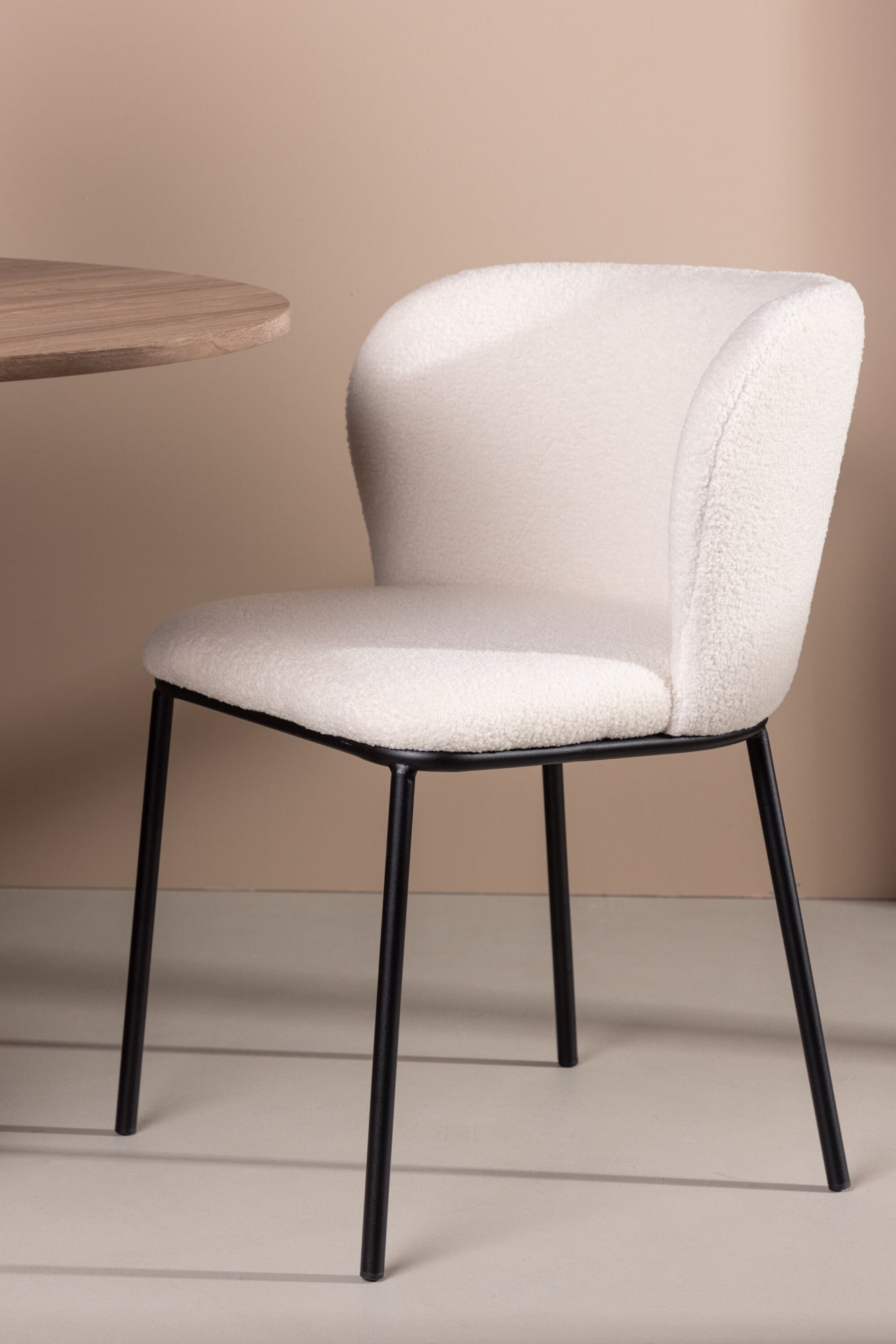 Venture Home Esszimmerstuhl »Edina, 2er-Set Esszimmerstühle in Bouclé, 120 kg belastbar« () Polsterstuhl, Bouclé-Bezug, Stahlbeine, weich, einladend
