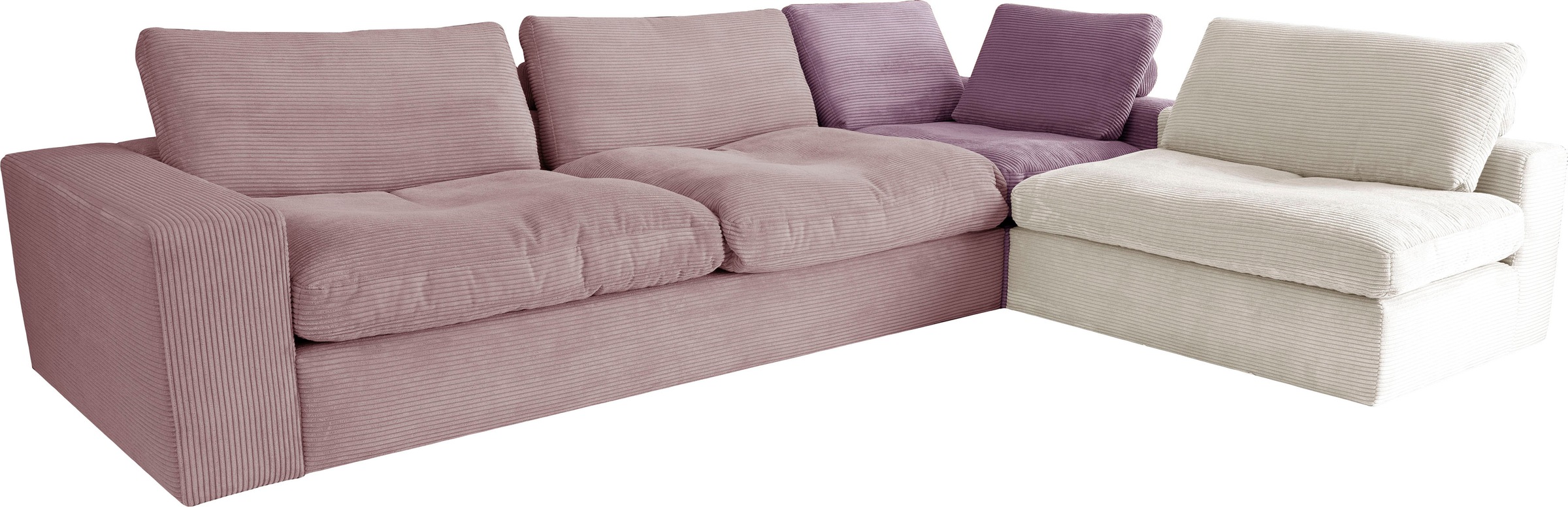 alina Ecksofa »Sandy«, mit losen Sitz und Rückenkissen, in modernem Cordstoff