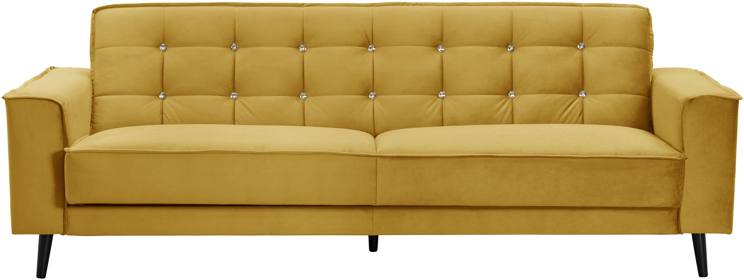 Max Winzer® Schlafsofa »Jersey, 3-Sitzer, Sofa in exklusivem Design, mit Strasssteinen«, handgefertigt, hochwertige Konstruktion, Samtvelours, mit Bettfunktion