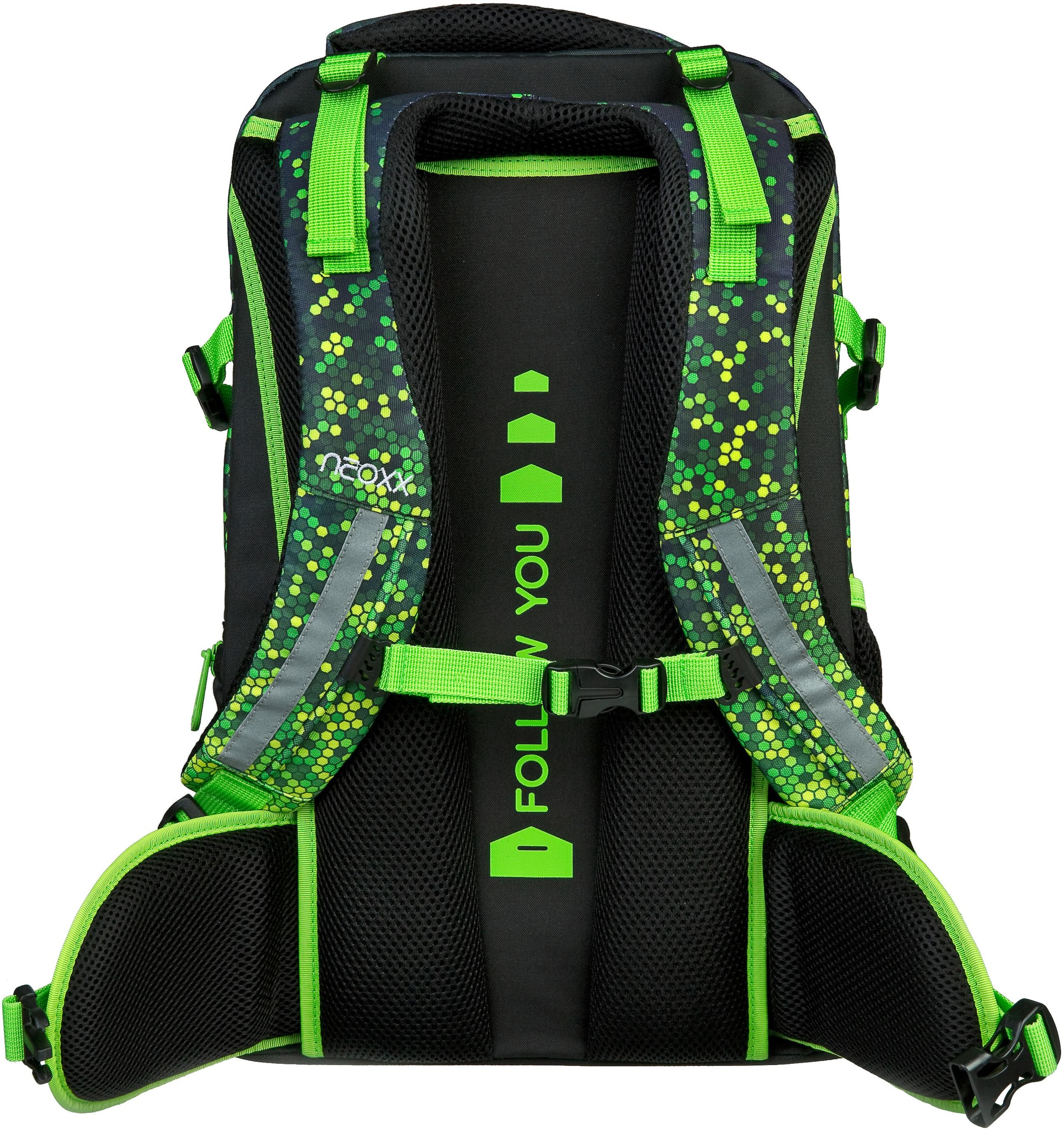 neoxx Schulrucksack »Active, Pixel in my mind«, reflektierende Details, aus recycelten PET-Flaschen