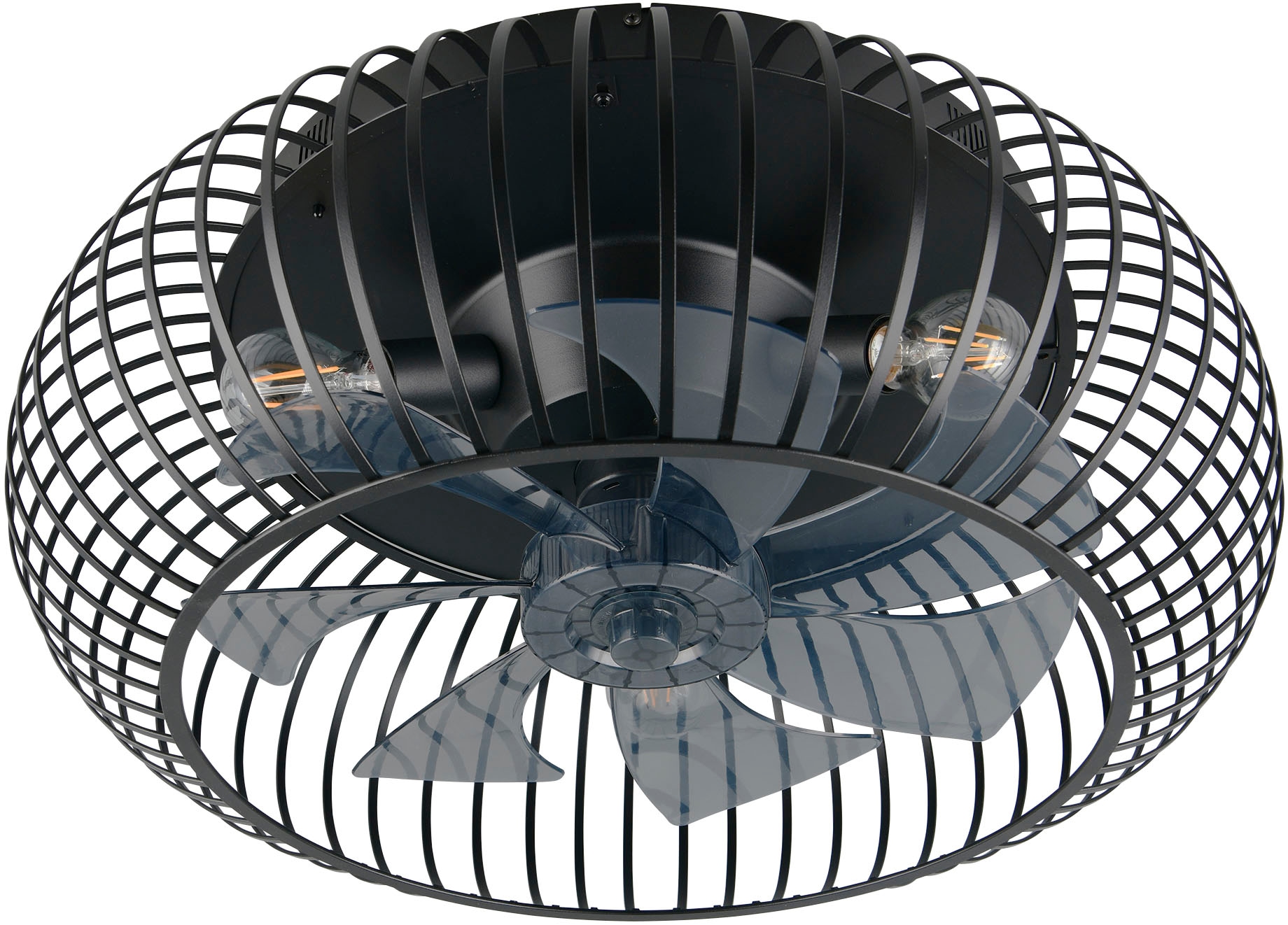 REALITY Leuchten Deckenleuchte »JOHANNA mit Ventilator, großer Deckenventilator mit Licht Ø 61cm« E27 1 Stk. warmweiß - kaltweiß exkl 3x E27 Leuchtmittel, Ø 61cm Höhe 25,5cm, Vor- & Rücklauf Funktion