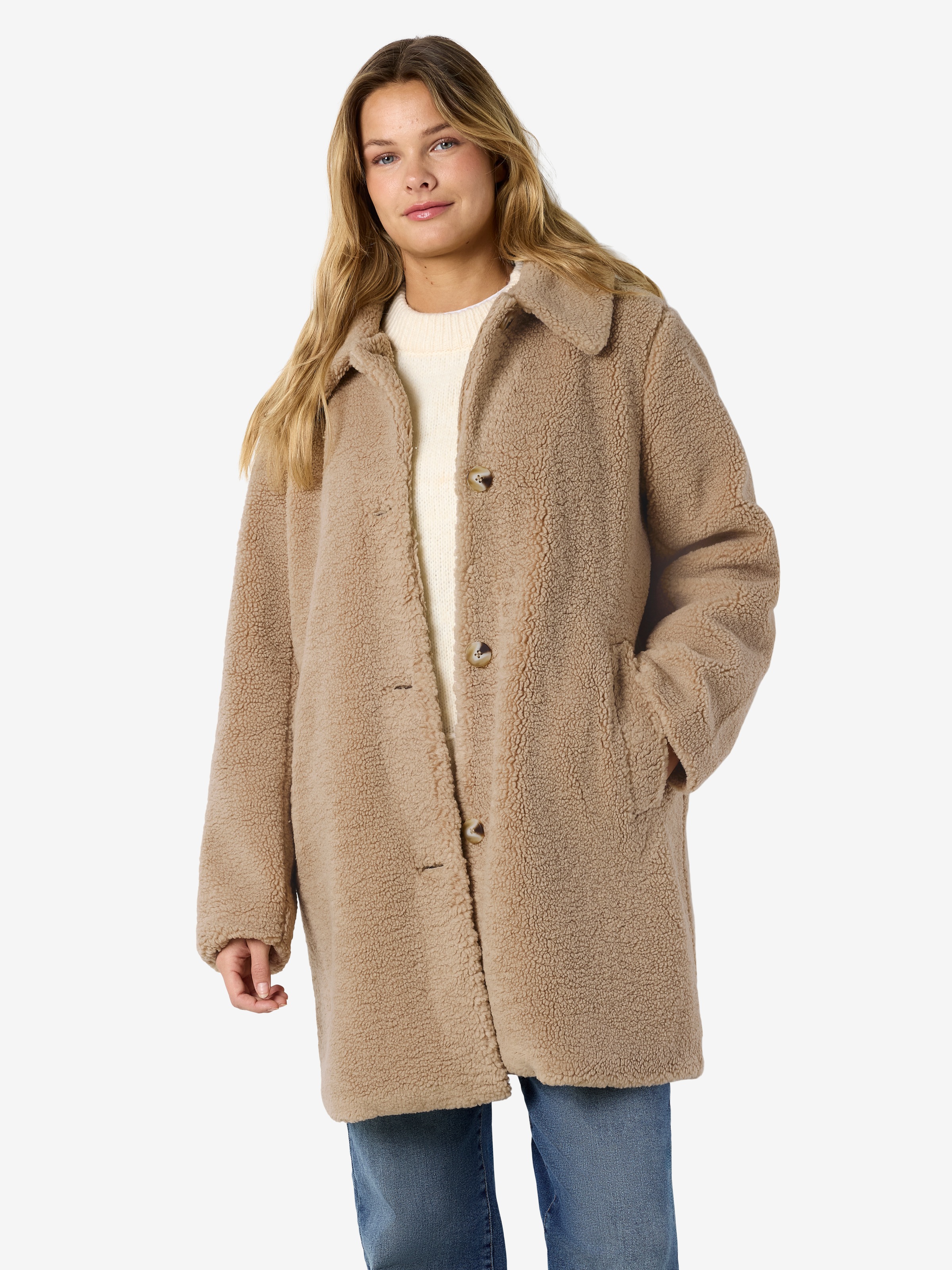 Noisy may Kurzmantel »NMNATI TEDDY COAT NOOS« Kunstfaser