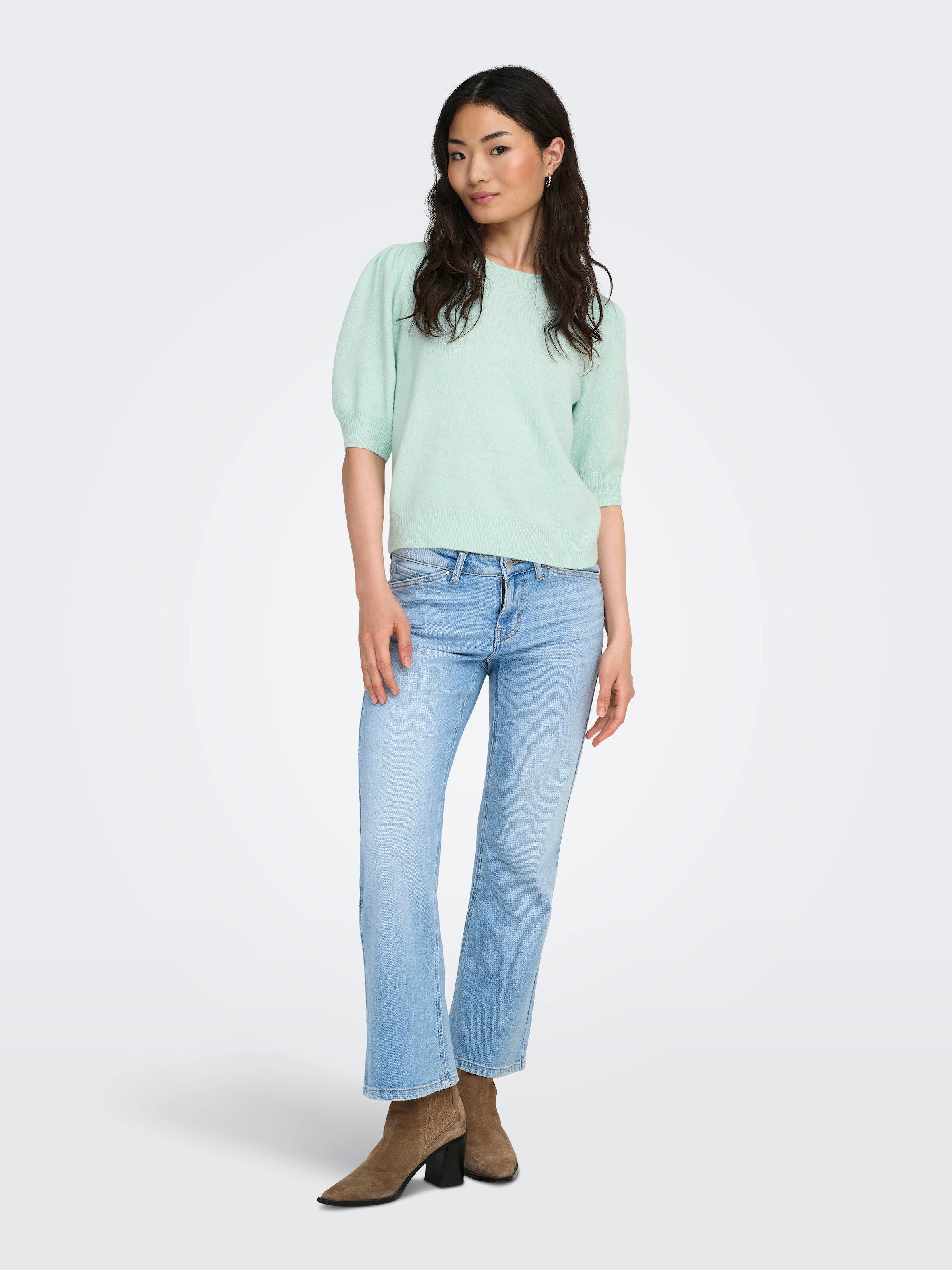 ONLY »ONLRICA LIFE 2/4 PULLOVER KNT NOOS« Materialmix, regular fit