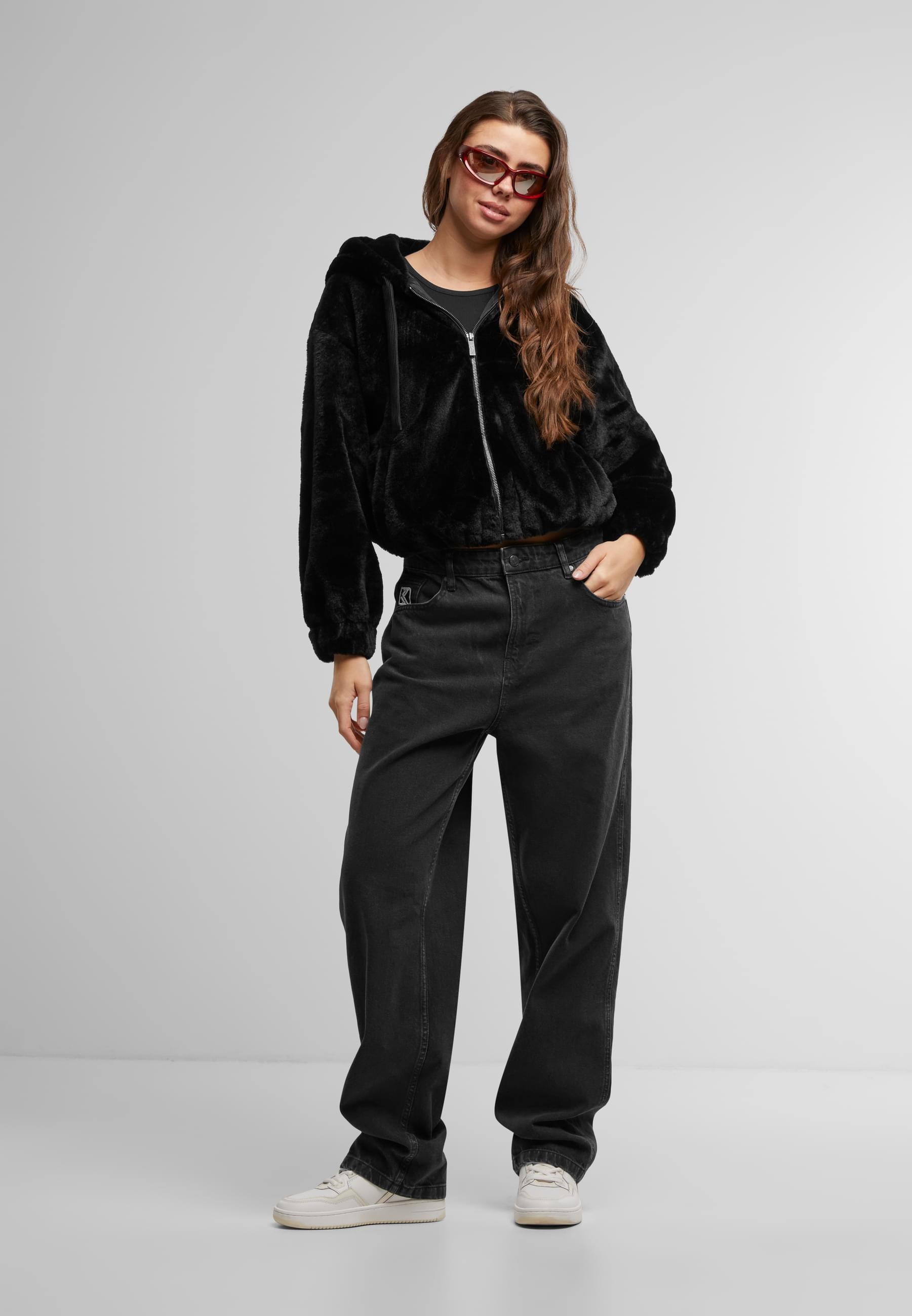Karl Kani Sweatjacke »Karl Kani Metal Signature Vegan Fur Zip Hoodie Jacket«