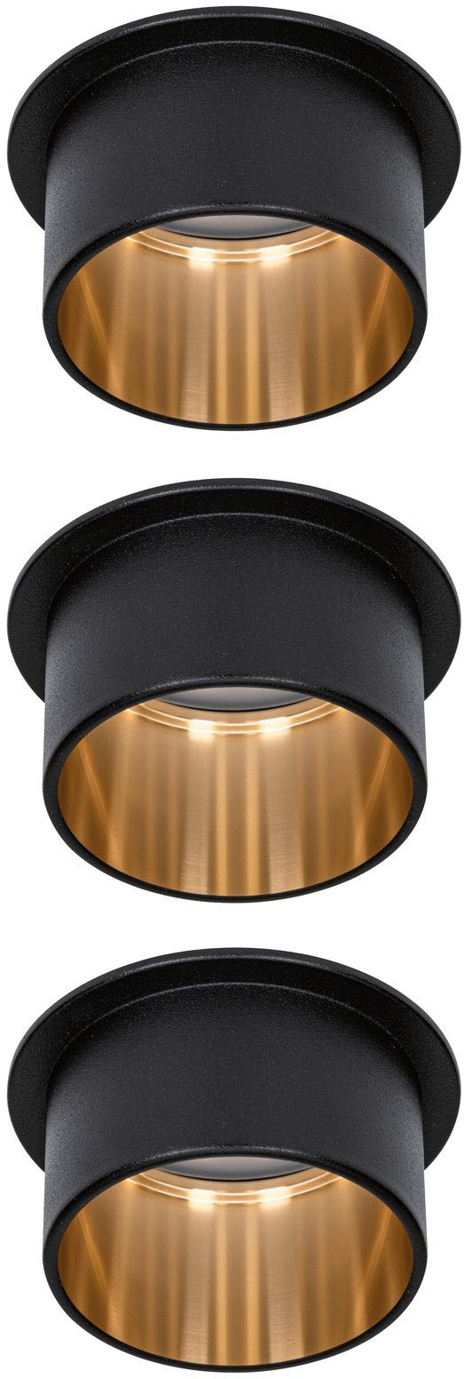 PAULMANN LED Einbauleuchte "Gil", 3, Ø 6,8cm, 3 Stk., gold, Leuchten, LED-Modul, 3-Stufen-dimmbar