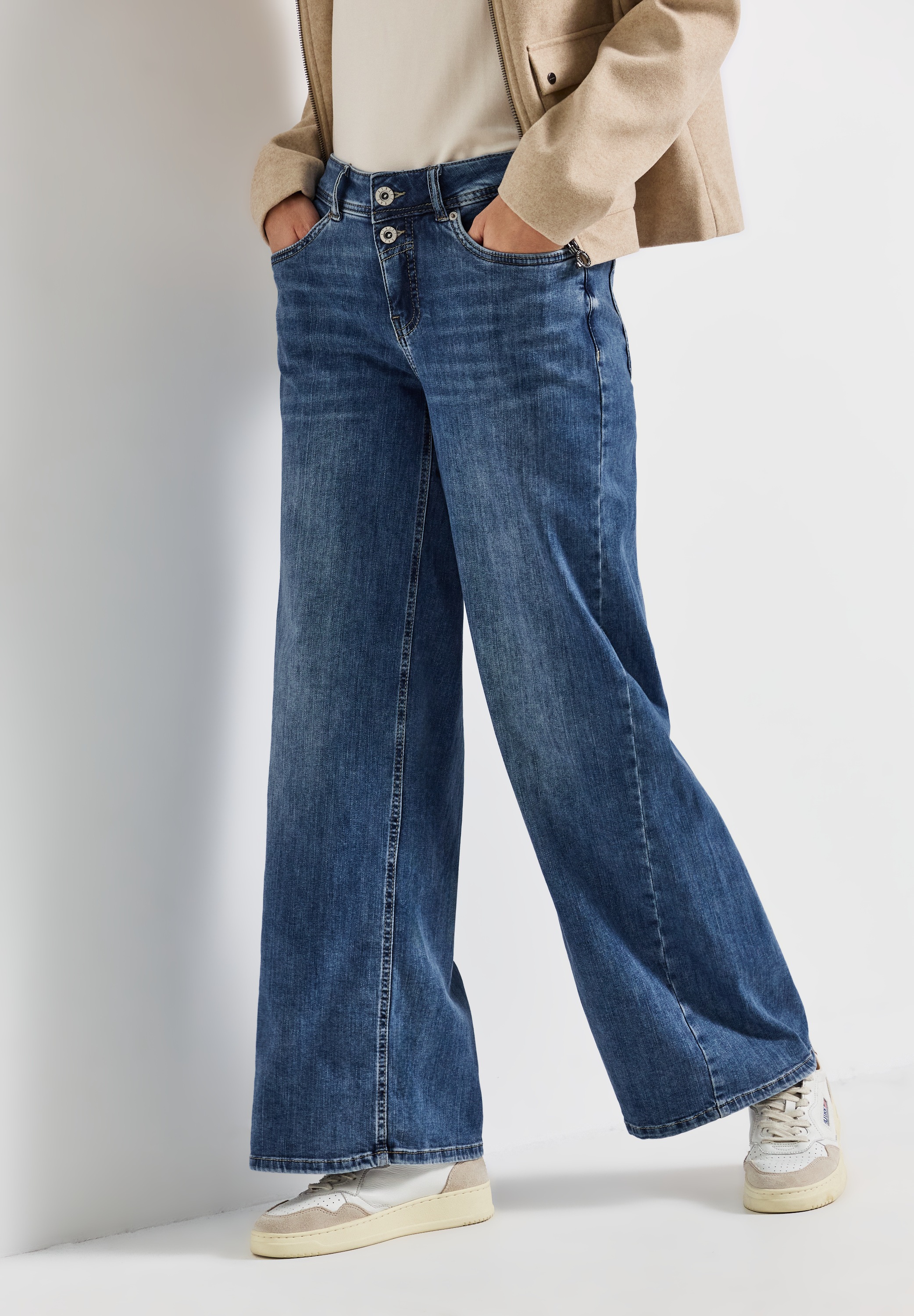 STREET ONE Weite Jeans "STYLE PALAZZO", Loose Fit, mit Stretch, 5-Pocket-St günstig online kaufen