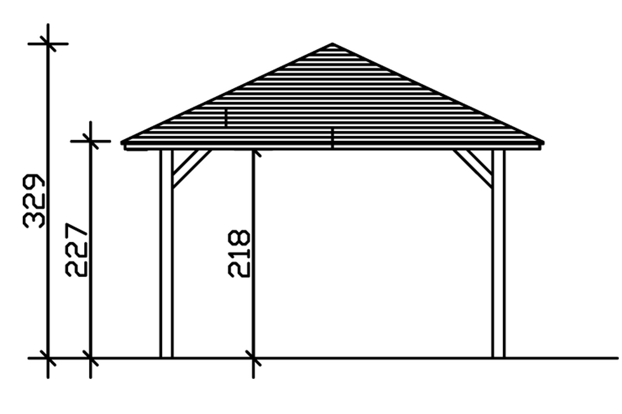 Skanholz Einzelcarport »Taunus«, 335 cm, Anthrazit