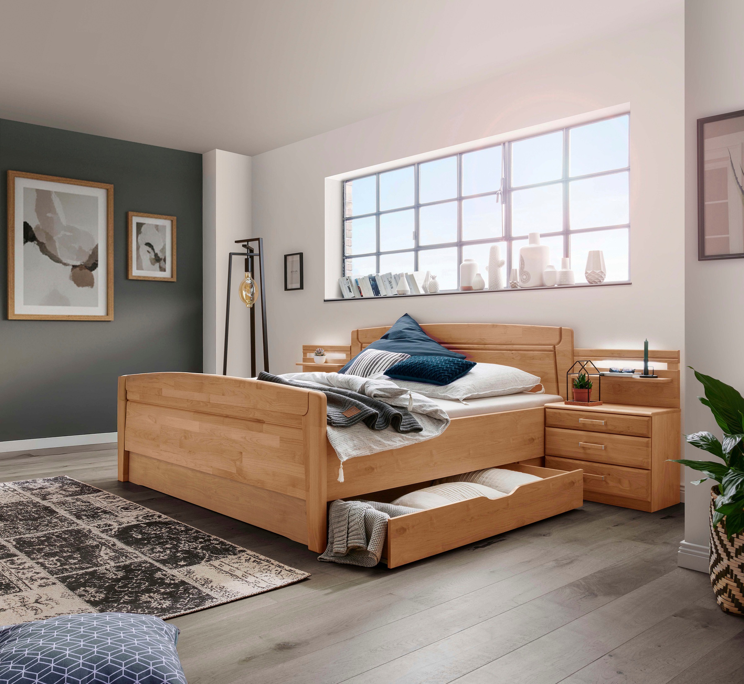 WIEMANN Schubkasten »Lausanne, Bettschubkasten, Bettkasten, Schublade« 140 x 15 x 61 cm (B/H/T), MADE IN GERMANY,  Erle Nachbildung, maximale Belastung 20 Kg