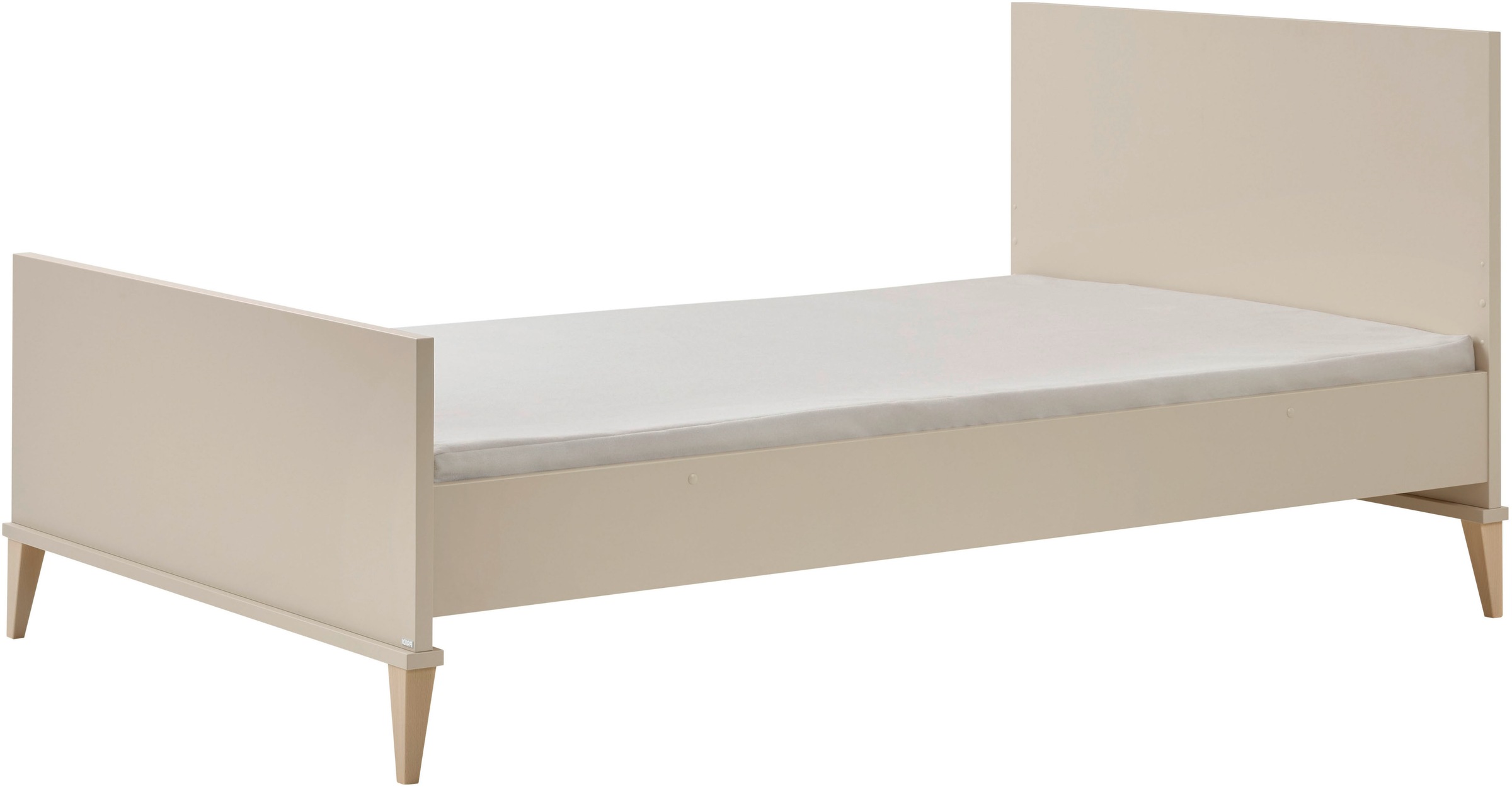 PAIDI Kinderbett »JONTE 120x200cm, Jugendbett in Beige« B/H/T ca. 209/96/126cm, Cashmere-Beige,  zeitloses & langlebiges Einzelbett, Massivholz-Füße